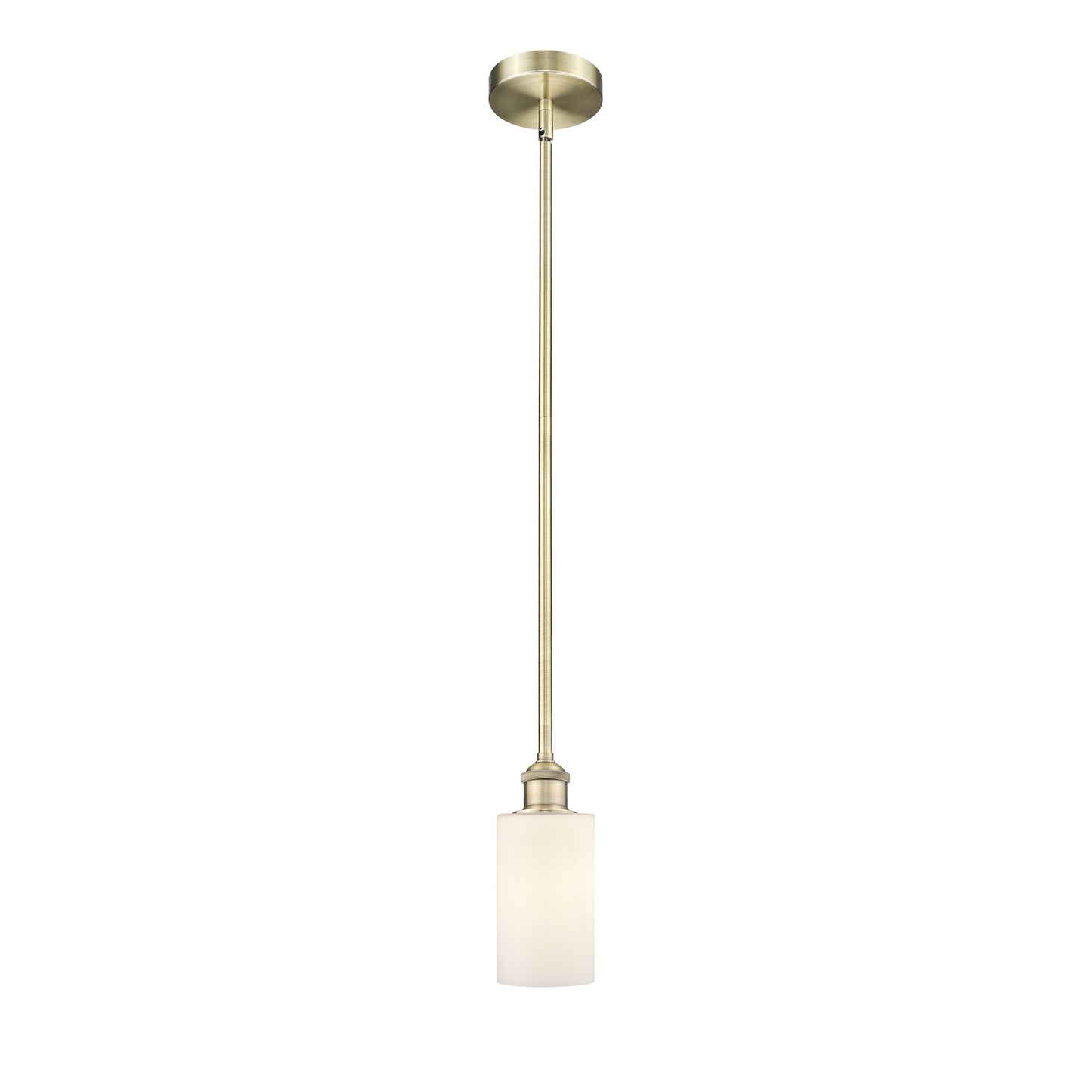 Innovations Clymer 4in 1-Light Mini Pendant | Art Nouveau Antique Brass and Matte White Glass | Kitchen Island & Dining Room | 3.88 | Model 616-1S-AB-G801