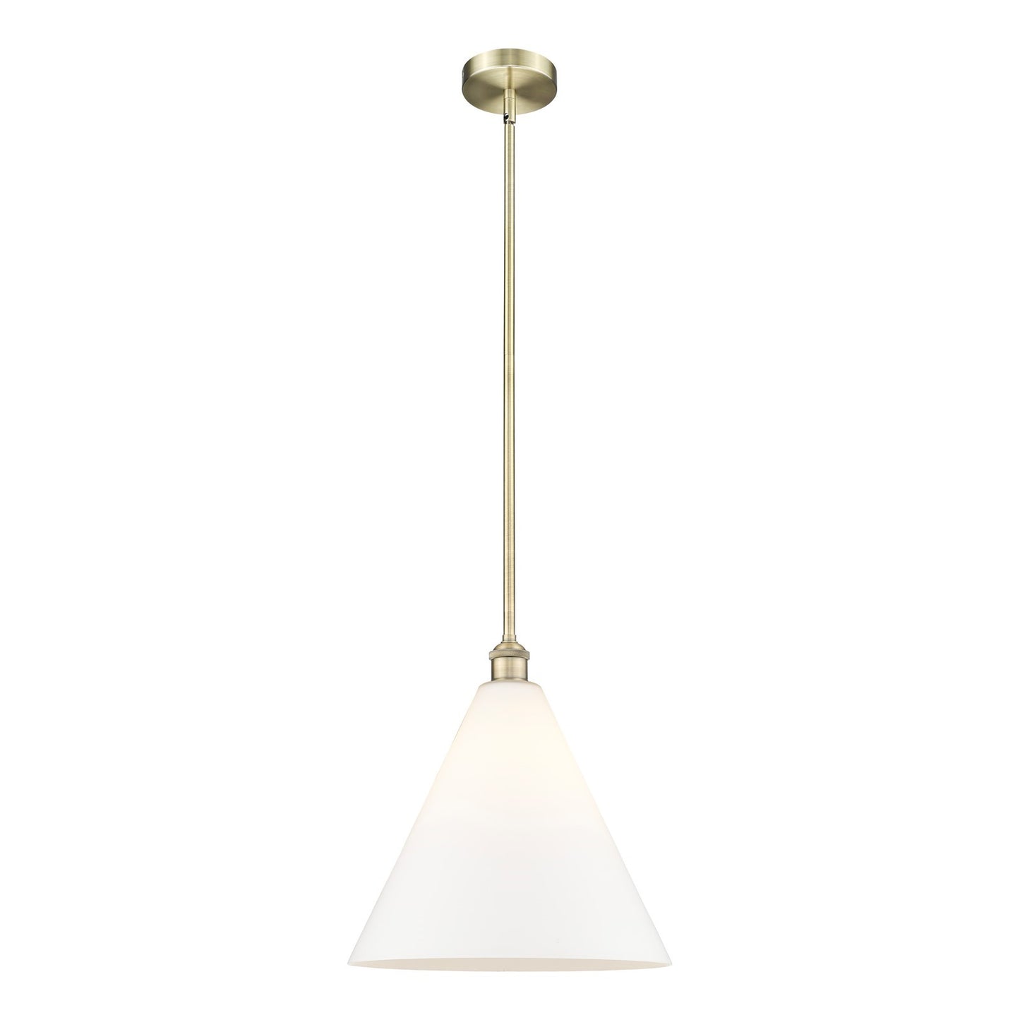 Innovations Berkshire 16in 1-Light Pendant | Industrial Antique Brass Steel and Matte White Glass | Kitchen Island & Dining Room | Model 616-1S-AB-GBC-161