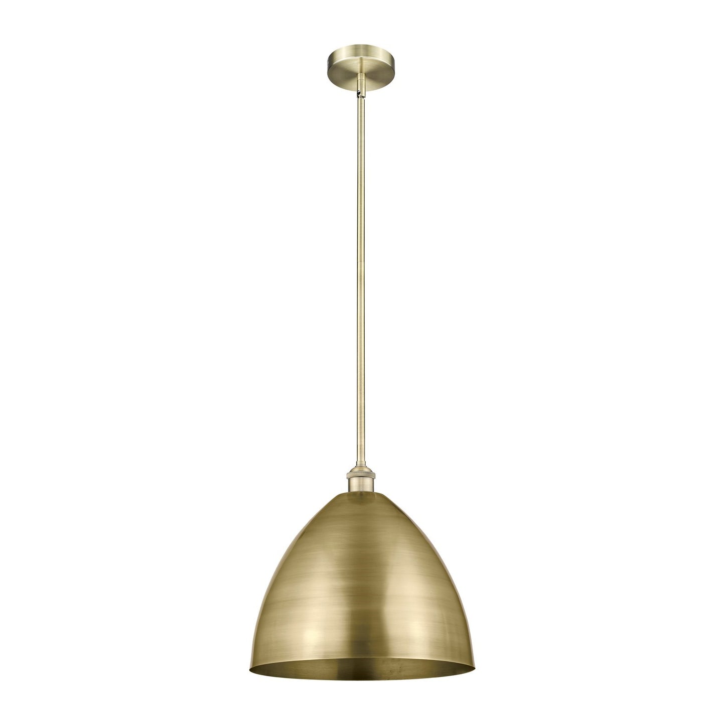 Innovations Bristol 16in 1-Light Mini Pendant | Industrial Antique Brass Steel and Cast Brass Metal Shade | Kitchen Island | Model 616-1S-AB-MBD-16-AB-LED