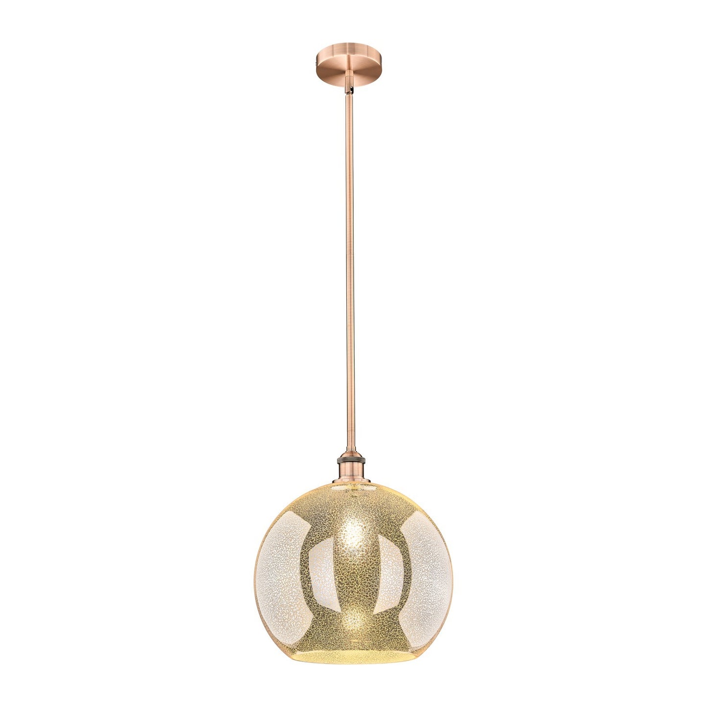 Innovations Athens 14in 1-Light Pendant | Industrial Antique Copper Steel and Mercury Glass | Kitchen Island & Dining Room | Model 616-1S-AC-G128-14
