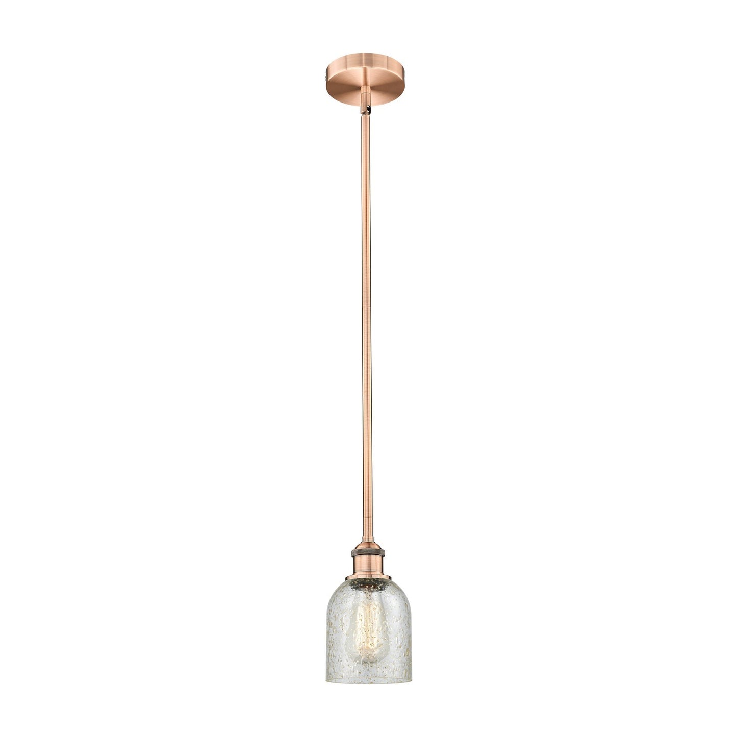 Innovations Caledonia 5in 1-Light Mini Pendant | Industrial Antique Copper Steel and Mica Glass | Kitchen Island & Dining Room | Model 616-1S-AC-G259-LED