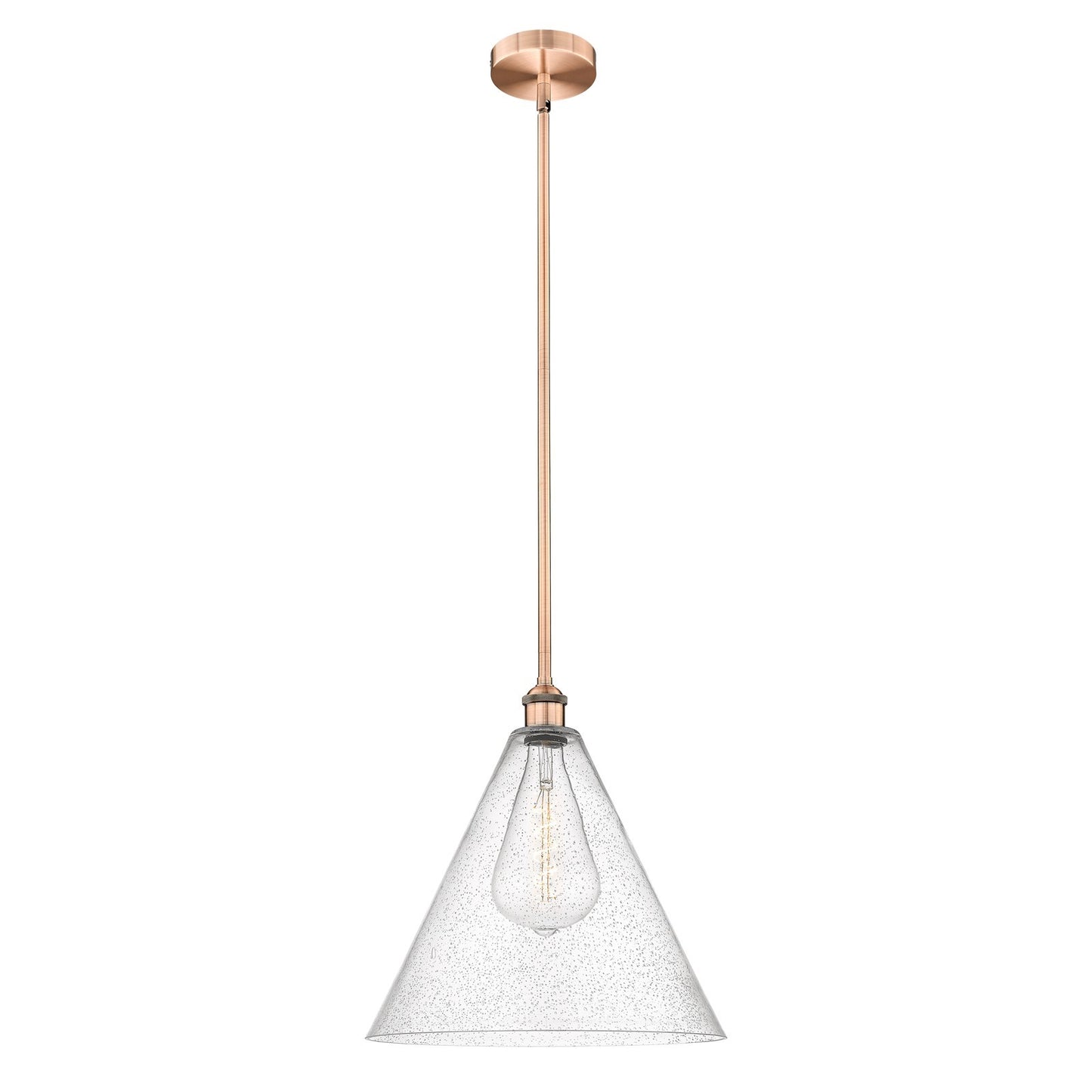 Innovations Berkshire 16in 1-Light Pendant | Industrial Antique Copper Steel and Seedy Glass | Kitchen Island & Dining Room | 16 | Model 616-1S-AC-GBC-164