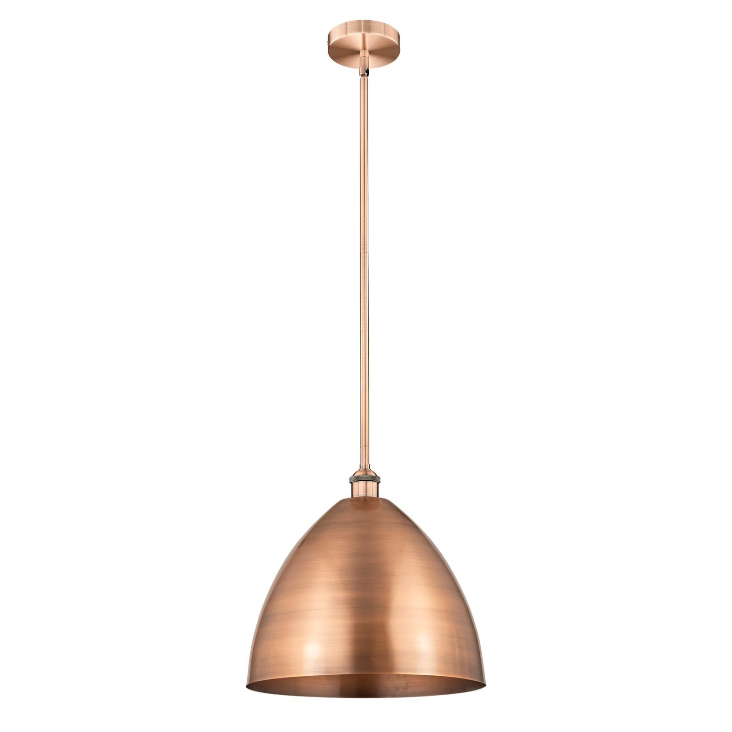 Innovations Bristol 16in 1-Light Mini Pendant | Industrial Antique Copper Steel and Antique Copper Metal Shade | Kitchen | Model 616-1S-AC-MBD-16-AC