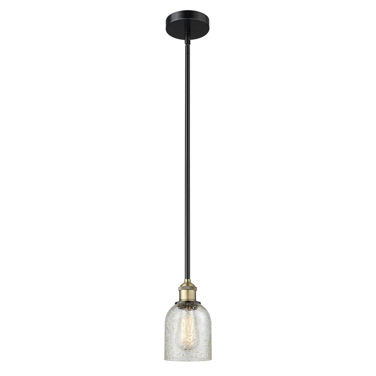 Innovations Caledonia 5in 1-Light Mini Pendant | Industrial Black Antique Brass and Mica Glass | Kitchen Island & Dining Room | Model 616-1S-BAB-G259
