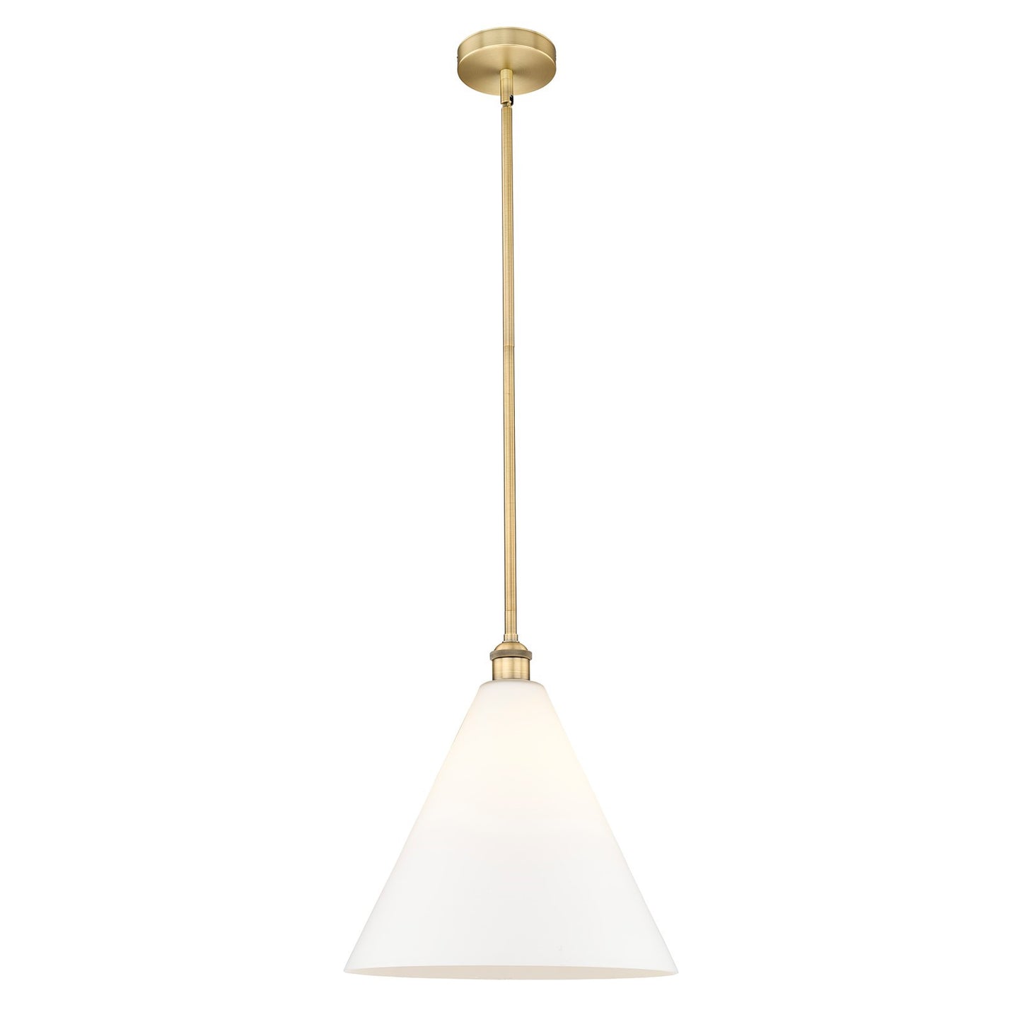 Innovations Berkshire 16in 1-Light Pendant | Industrial Brushed Brass and Matte White Glass | Kitchen Island & Dining Room | 16 | Model 616-1S-BB-GBC-161