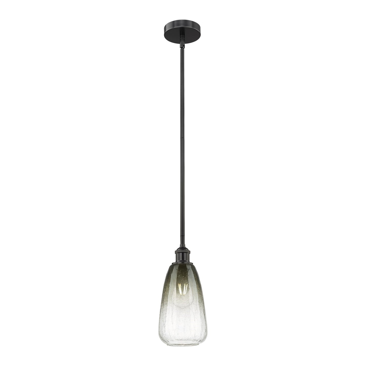 Innovations Brookhaven Almond 6in 1-Light Mini Pendant | Industrial Matte Black Steel and Slate Glass | Kitchen Island & Dining | Model 616-1S-BK-G480-6SL