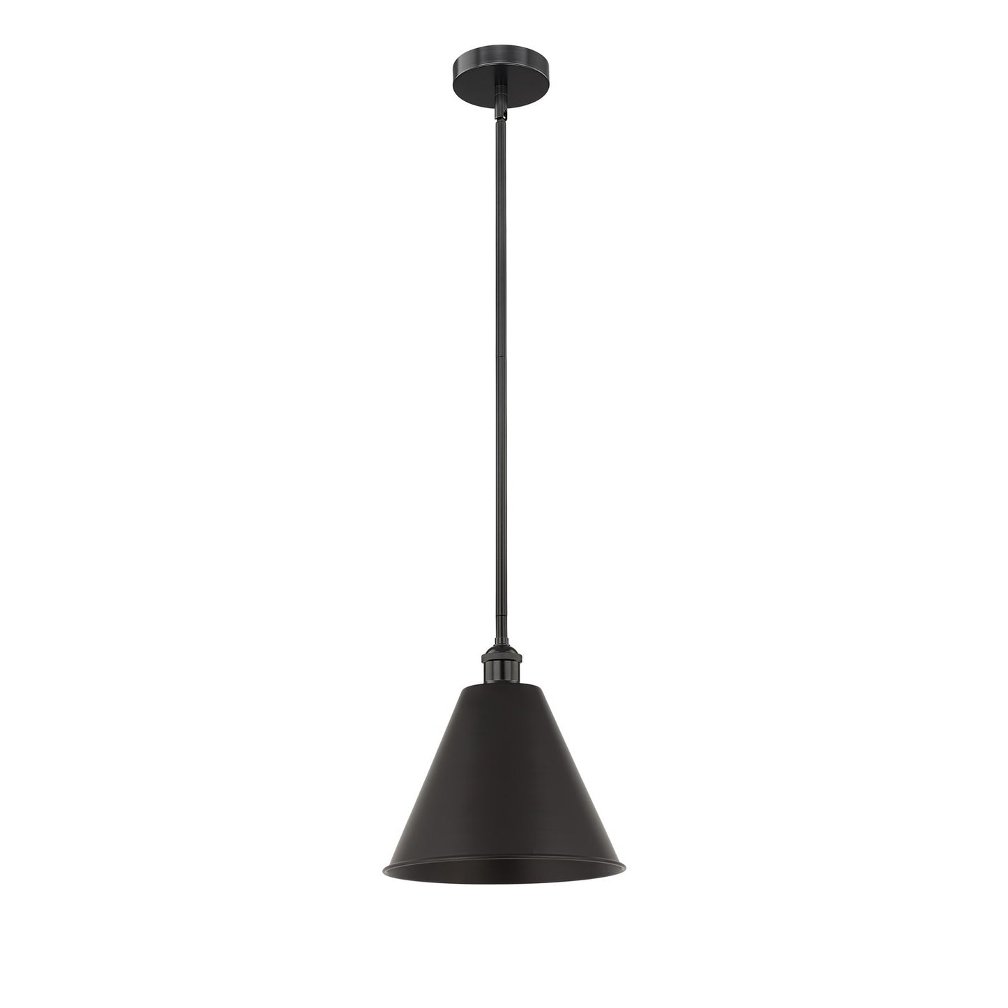 Innovations Berkshire 12in 1-Light Mini Pendant | Industrial Matte Black Metal | Kitchen Island & Dining Room | 12 x 12 x 12.5 | Model 616-1S-BK-MBC-12-BK