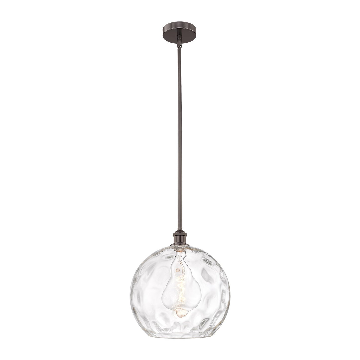 Innovations Athens Water Glass 13in 1-Light Pendant | Industrial Oil Rubbed Bronze Steel and Clear Glass | Kitchen Island & | Model 616-1S-OB-G1215-14