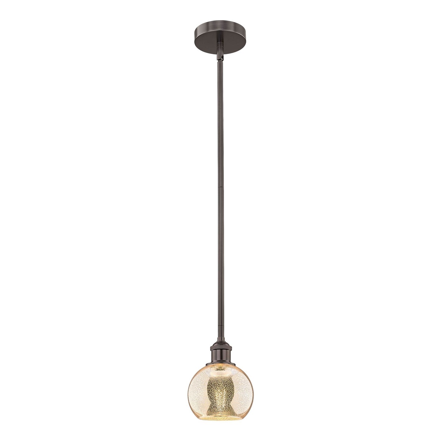 Innovations Athens 6in 1-Light Mini Pendant | Industrial Oil Rubbed Bronze Steel and Mercury Glass | Kitchen Island & Dining Room | Model 616-1S-OB-G128-6