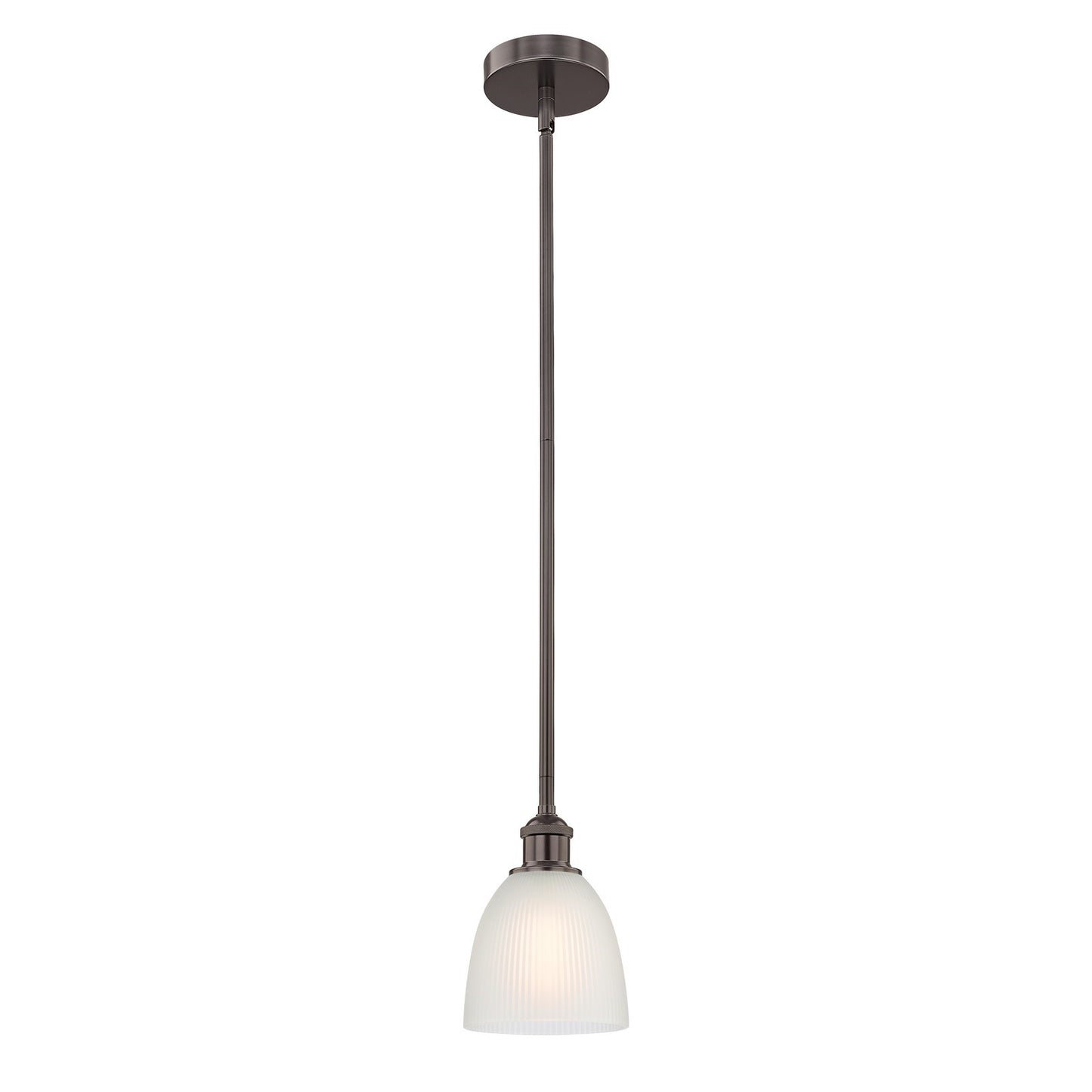Innovations Castile 6in 1-Light Mini Pendant | Industrial Oil Rubbed Bronze Steel and White Glass | Kitchen Island & Dining Room | Model 616-1S-OB-G381