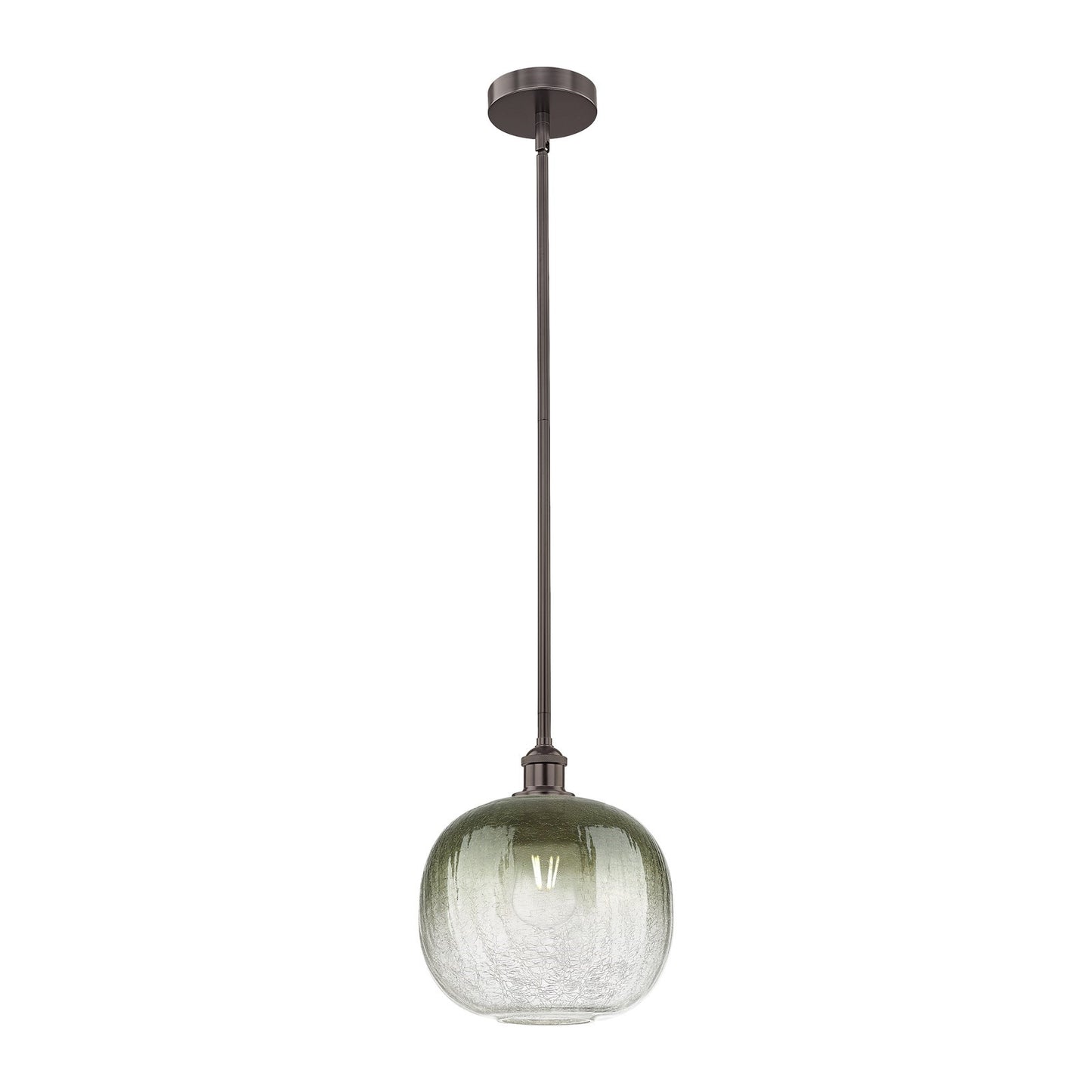 Innovations Brookhaven Sphere 11in 1-Light Mini Pendant | Industrial Oil Rubbed Bronze Steel and Slate Glass | Kitchen Island | Model 616-1S-OB-G481-10SL