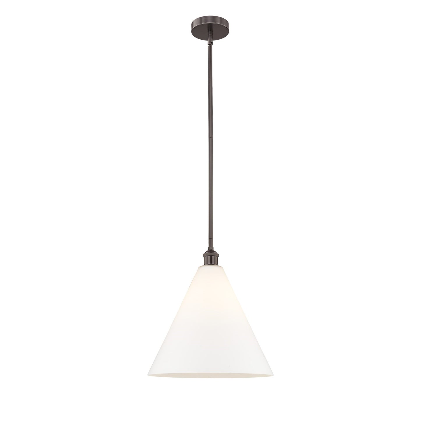 Innovations Berkshire Glass 16in 1-Light Pendant | Industrial Oil Rubbed Bronze Steel and Matte White Glass | Kitchen Island & | Model 616-1S-OB-GBC-161