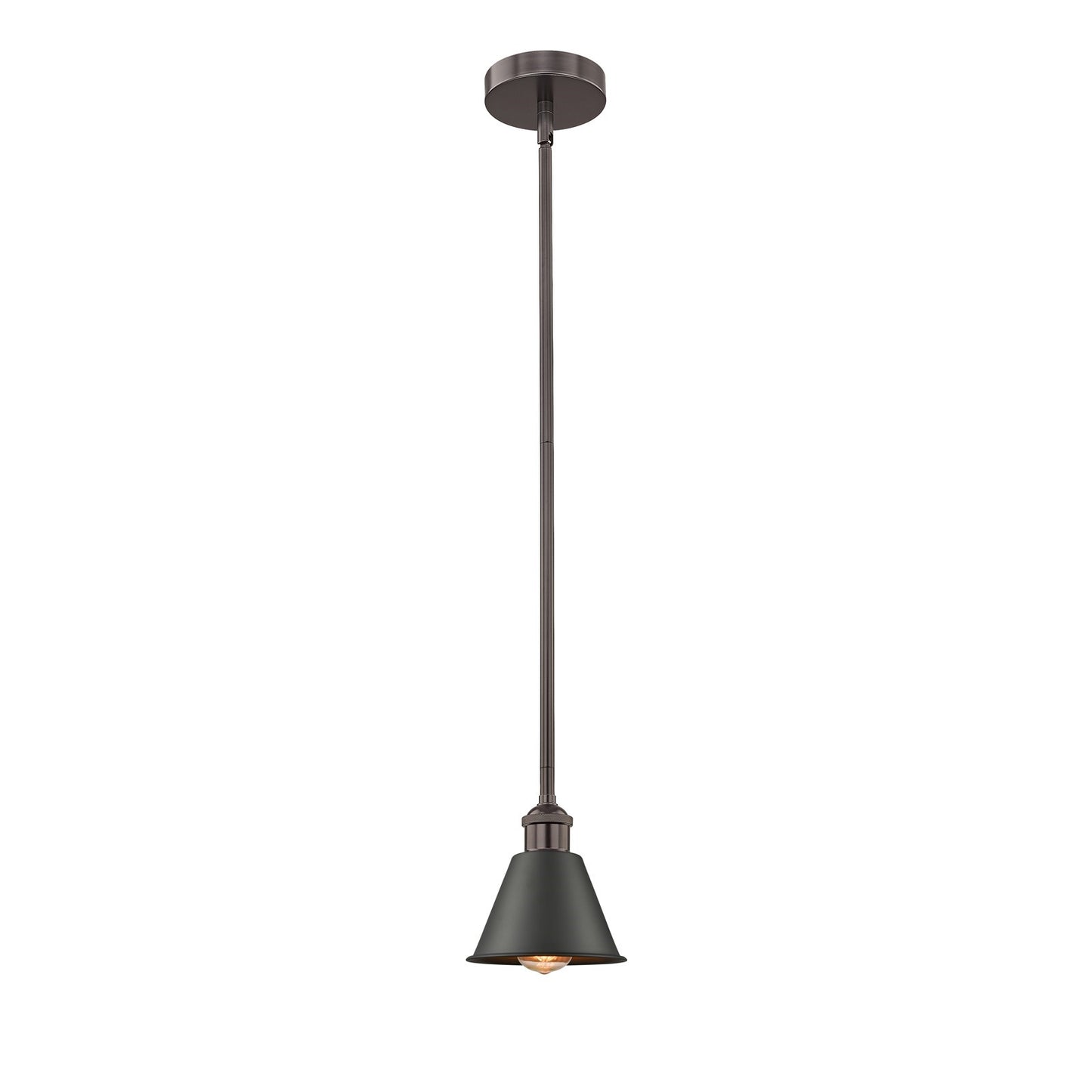 Innovations Lighting Smithfield 7in 1-Light Mini Pendant | Industrial Farmhouse Oil Rubbed Bronze Steel and Metal Shade | Kitchen | Model 616-1S-OB-M8