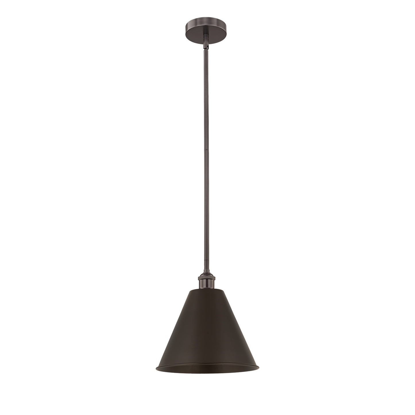 Innovations Berkshire 12in 1-Light Mini Pendant | Industrial Oil Rubbed Bronze Steel and Oil Rubbed Bronze Metal Shade | Model 616-1S-OB-MBC-12-OB-LED