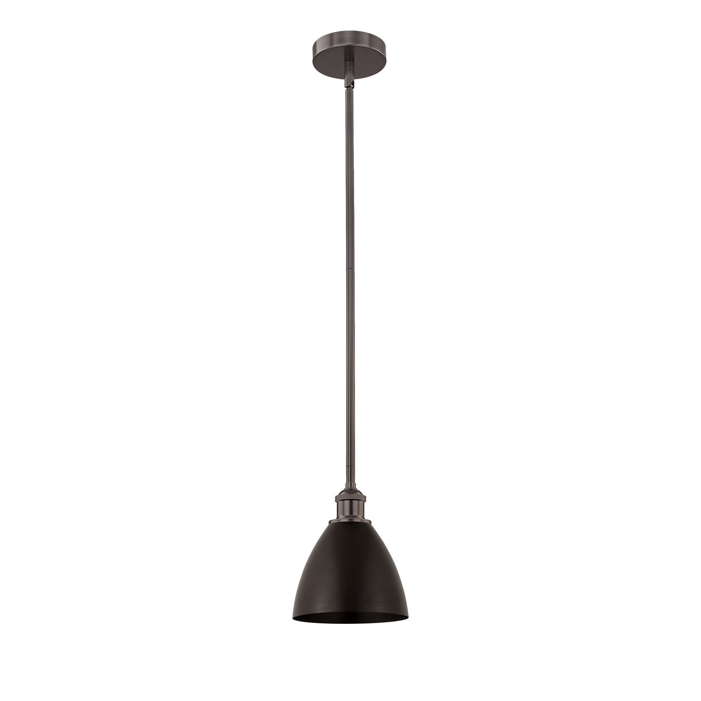 Innovations Bristol 8in 1-Light Mini Pendant | Industrial Oil Rubbed Bronze Steel and Cast Brass Metal Shade | Kitchen Island | Model 616-1S-OB-MBD-75-OB