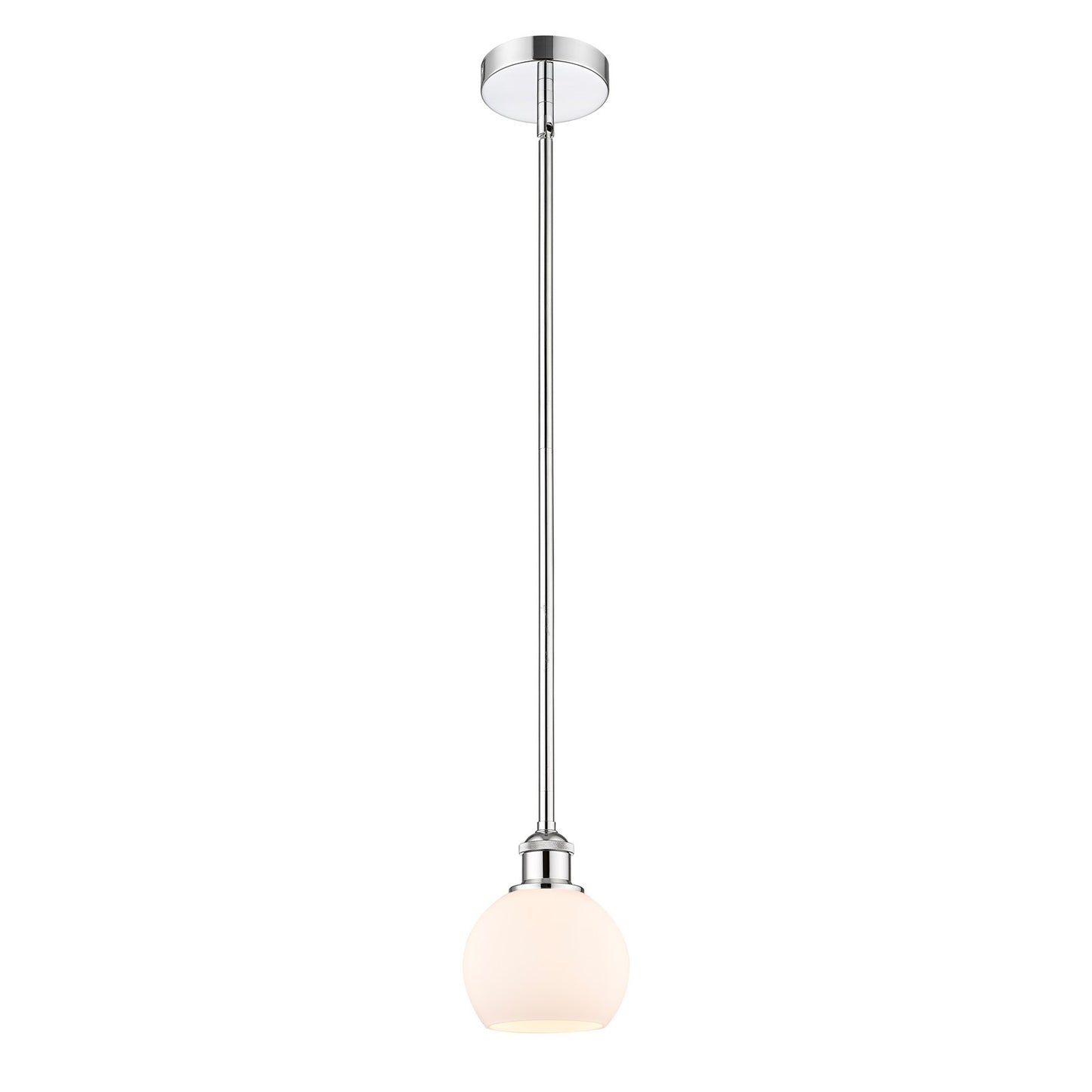 Innovations Athens 6in 1-Light Mini Pendant | Industrial Polished Chrome Steel and Matte White Glass | Kitchen Island & | Model 616-1S-PC-G121-6-LED