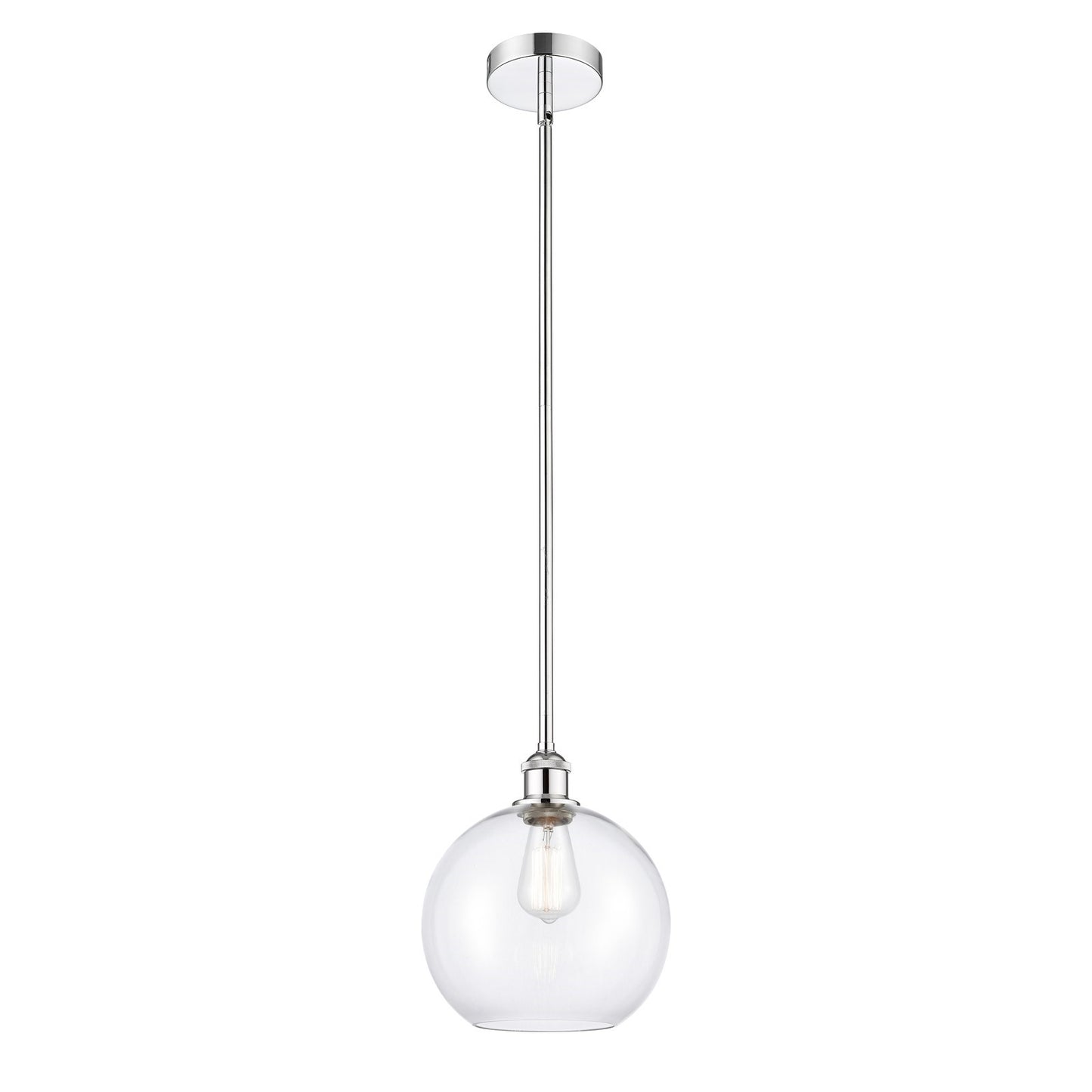 Innovations Athens 10in 1-Light Mini Pendant | Industrial Polished Chrome Steel and Clear Glass | Kitchen Island & Dining Room | Model 616-1S-PC-G122-10