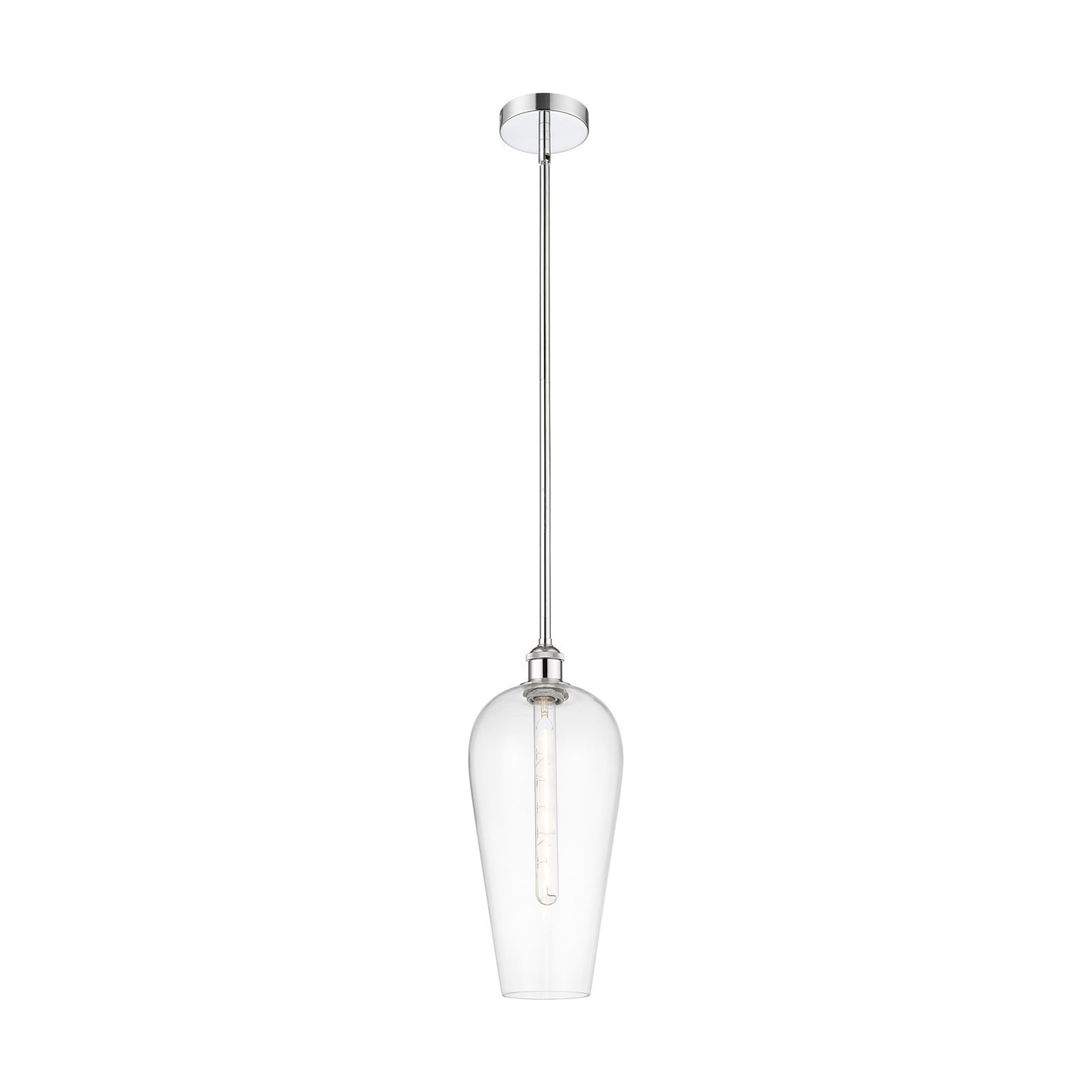 Innovations Chelsea 8in 1-Light Mini Pendant | Industrial Polished Chrome Steel and Clear Glass | Kitchen Island & Dining Room | Model 616-1S-PC-G456-8CL