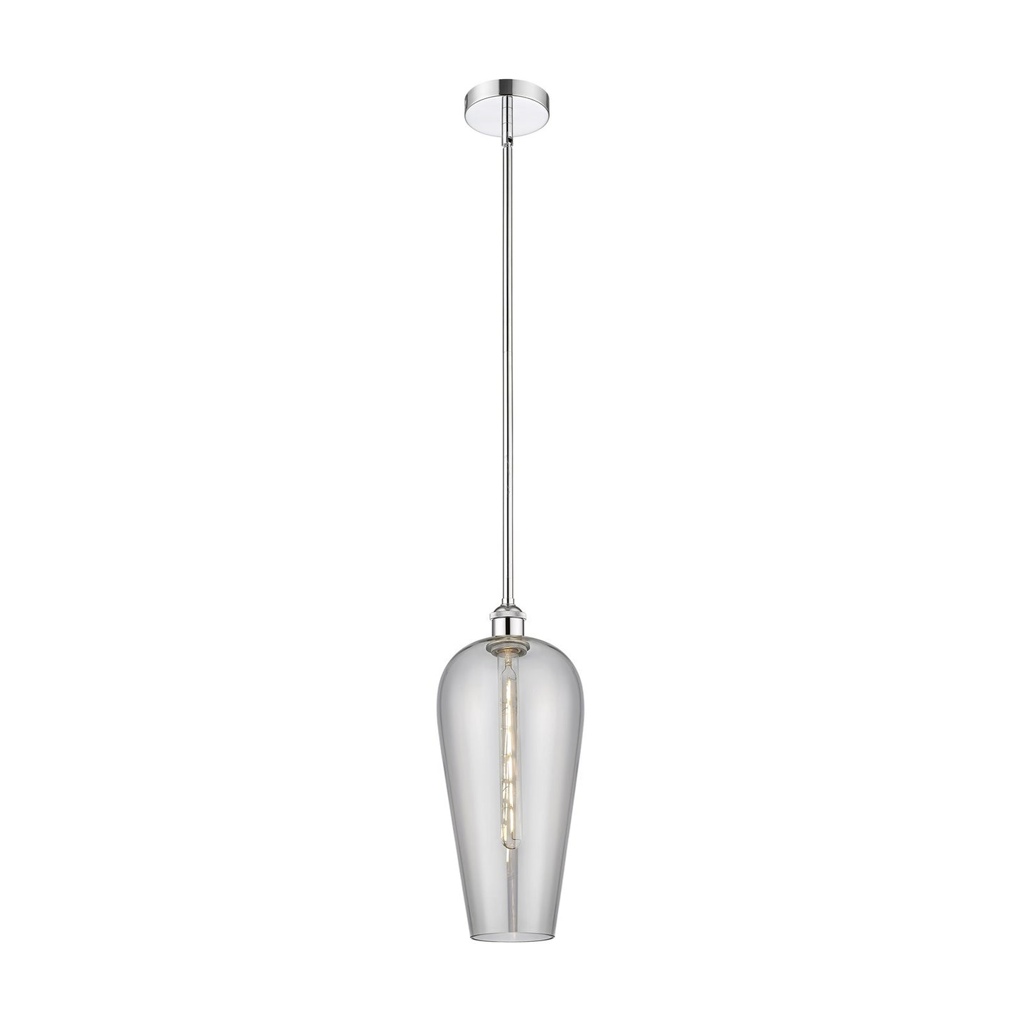 Innovations Chelsea 8in 1-Light Mini Pendant | Industrial Polished Chrome Steel and Light Smoke Glass | Kitchen Island & Dining | Model 616-1S-PC-G456-8SM