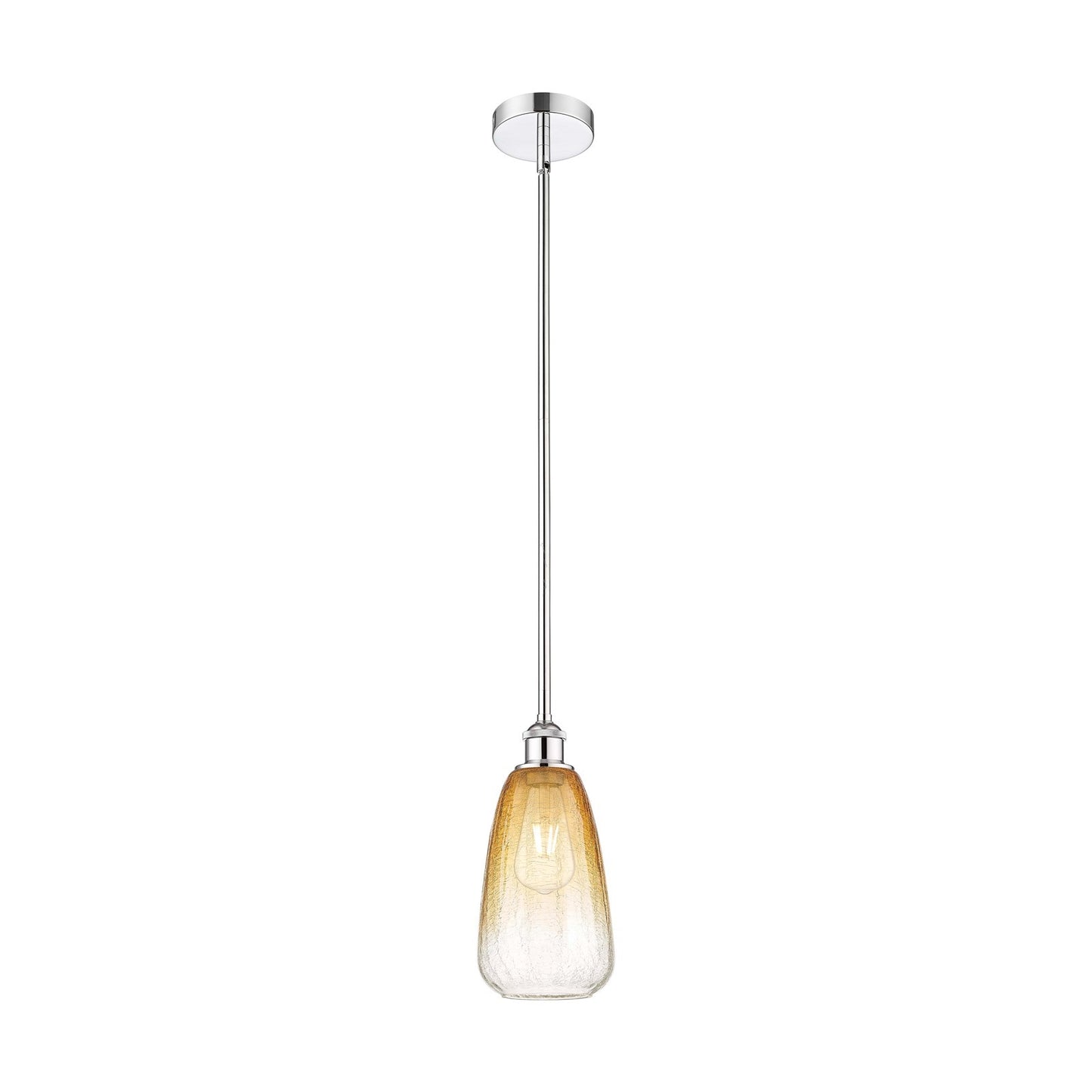 Innovations Brookhaven Almond 6in 1-Light Mini Pendant | Industrial Polished Chrome Steel and Amber Glass | Kitchen Island & | Model 616-1S-PC-G480-6AM
