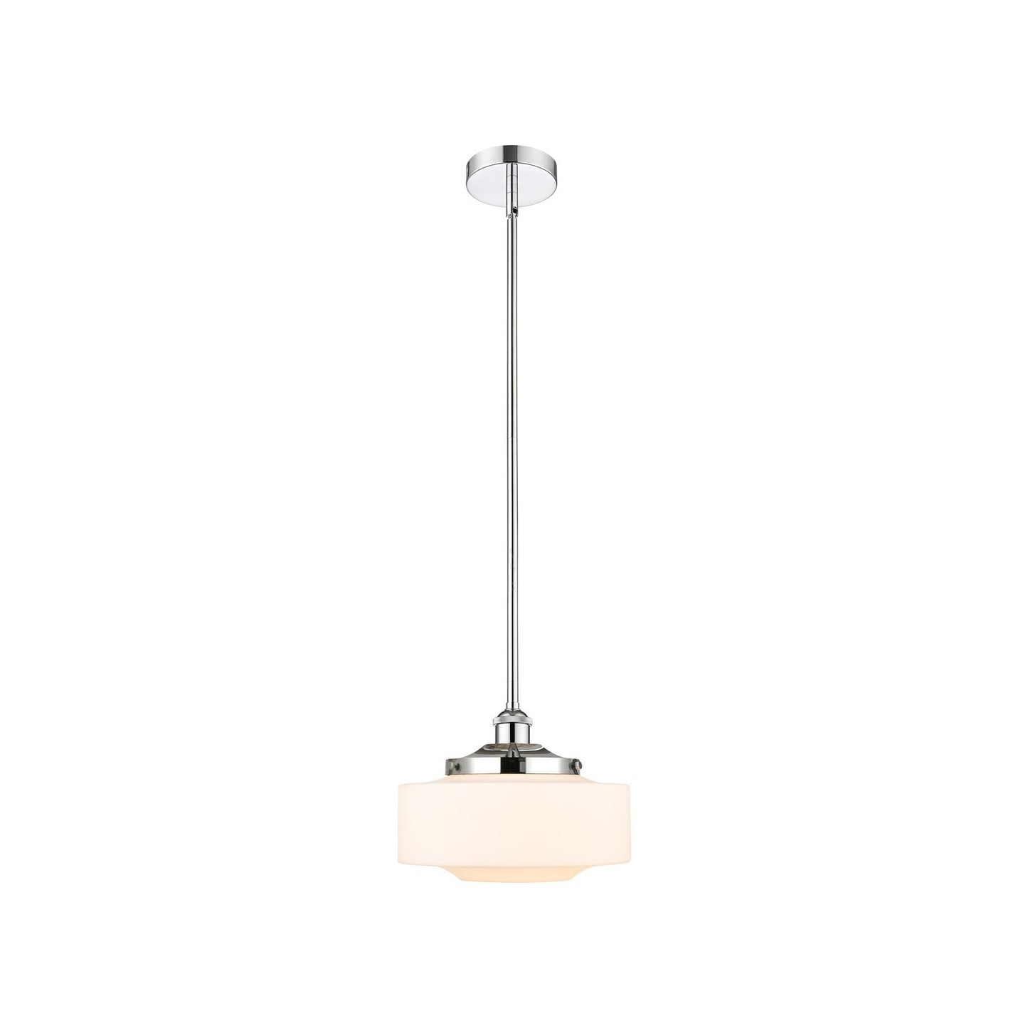 Innovations Bridgeton 12in 1-Light Mini Pendant | Traditional Polished Chrome and Matte White Frosted Glass | Kitchen Island & | Model 616-1S-PC-G691-12
