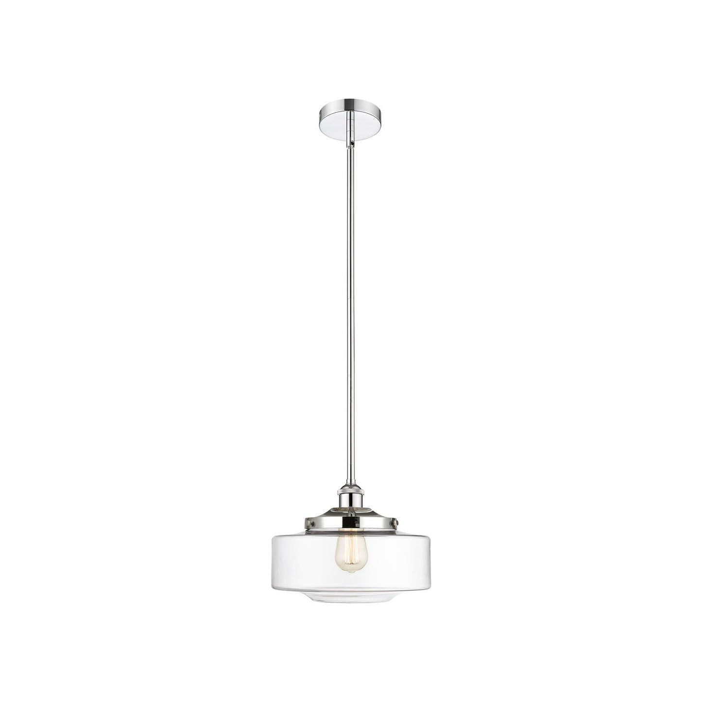 Innovations Bridgeton 12in 1-Light Mini Pendant | Traditional Polished Chrome and Clear Glass | Kitchen Island & Dining Room | Model 616-1S-PC-G692-12