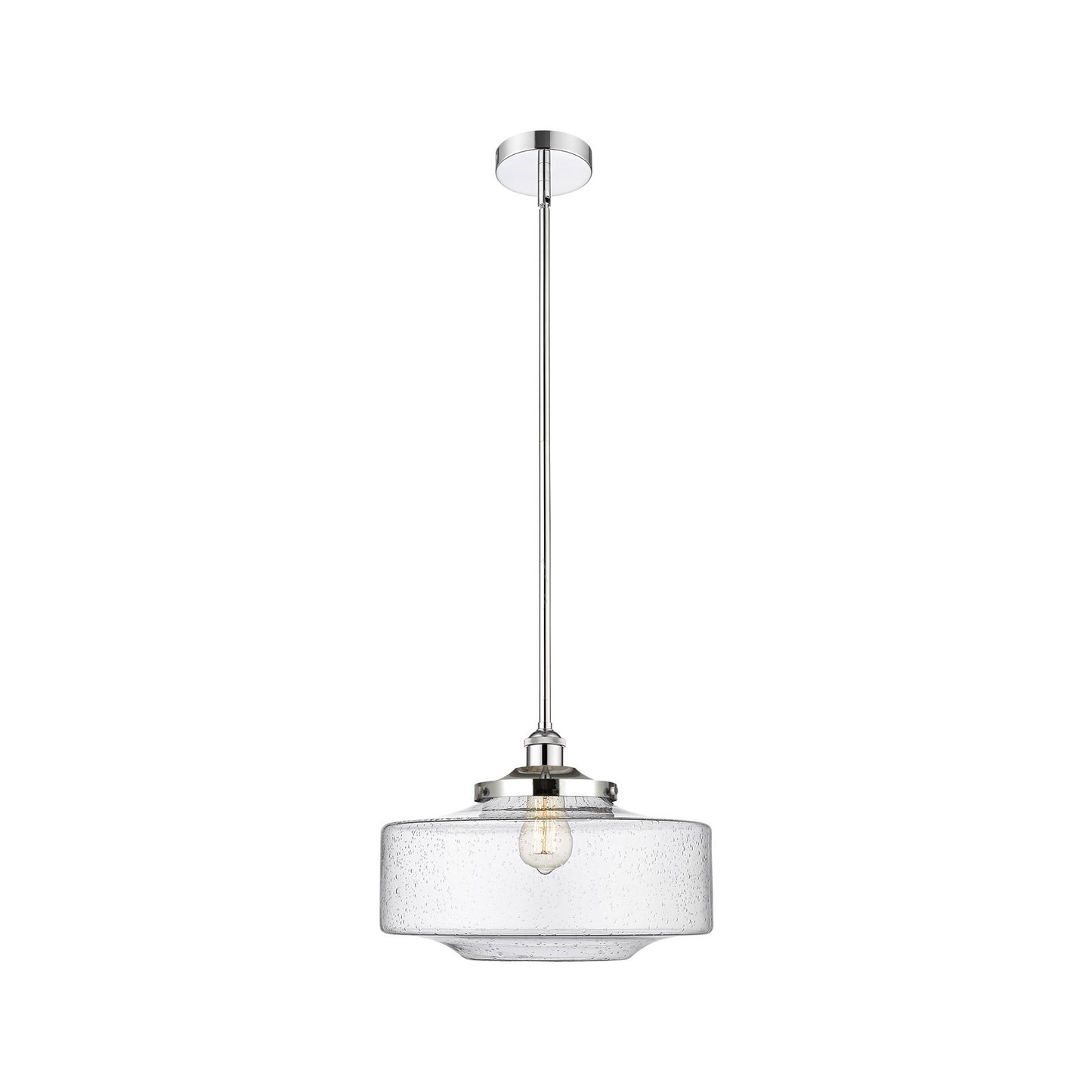 Innovations Bridgeton 16in 1-Light Mini Pendant | Traditional Polished Chrome and Seedy Glass | Kitchen Island & Dining Room | Model 616-1S-PC-G694-16