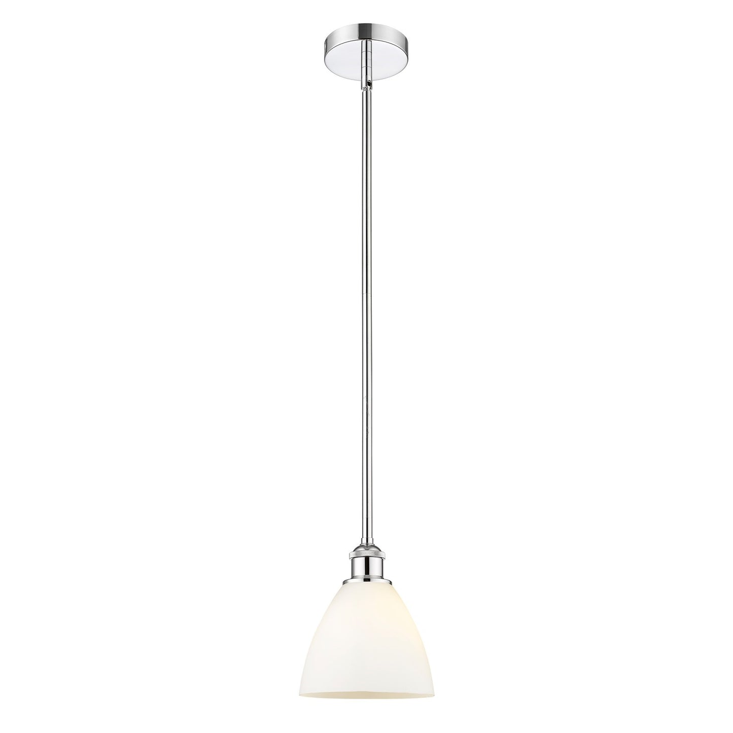 Innovations Bristol 8in 1-Light Mini Pendant | Industrial Polished Chrome Steel and Matte White Glass | Kitchen Island & Dining | Model 616-1S-PC-GBD-751