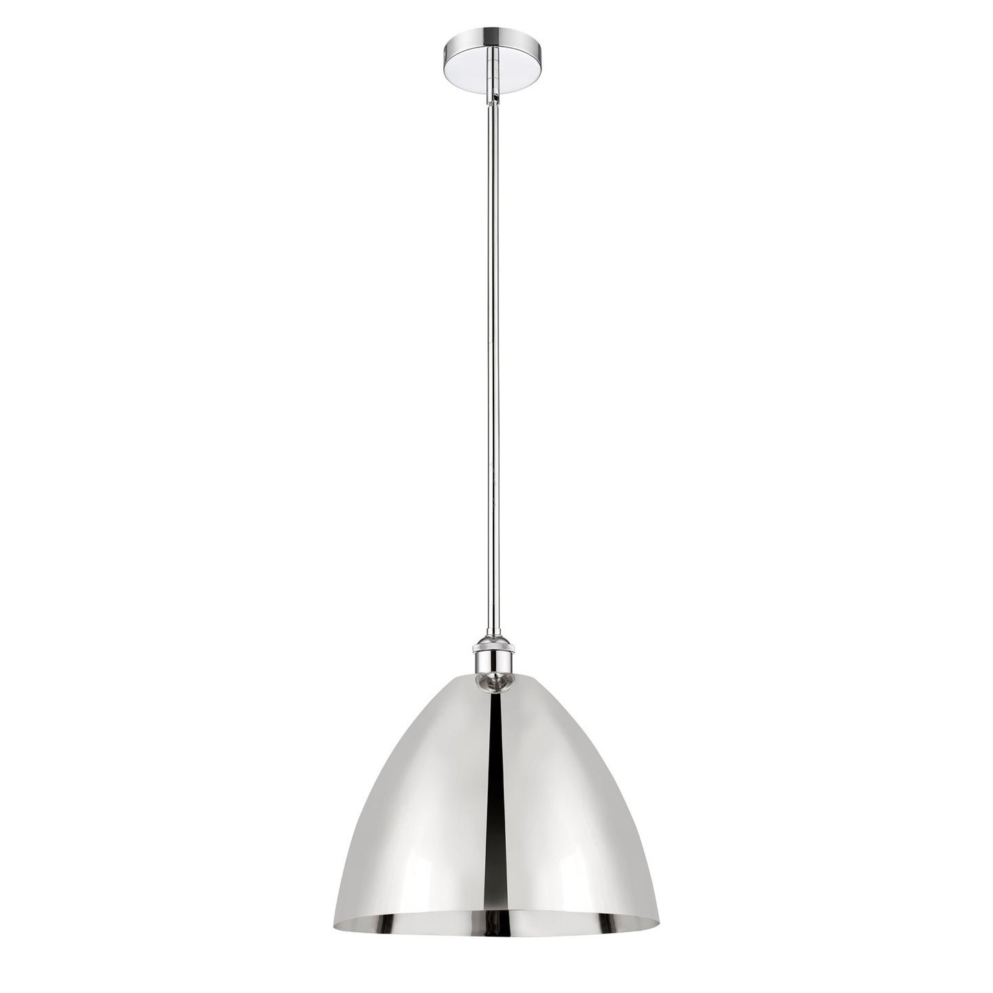 Innovations Bristol 16in 1-Light Mini Pendant | Industrial Farmhouse Polished Chrome Steel and Metal Shade | Kitchen | Model 616-1S-PC-MBD-16-PC-LED