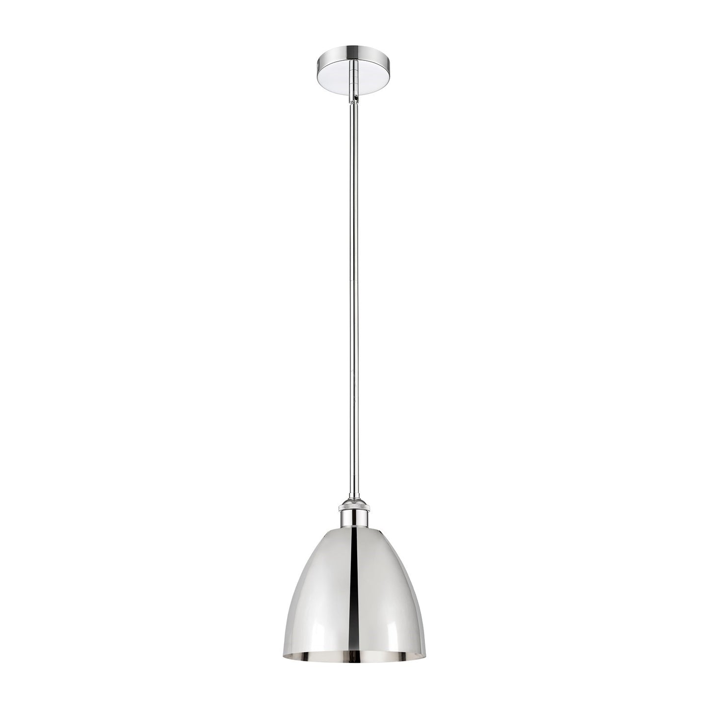Innovations Bristol 9in 1-Light Mini Pendant | Industrial Polished Chrome Steel and Polished Chrome Metal Shade | Kitchen | Model 616-1S-PC-MBD-9-PC-LED