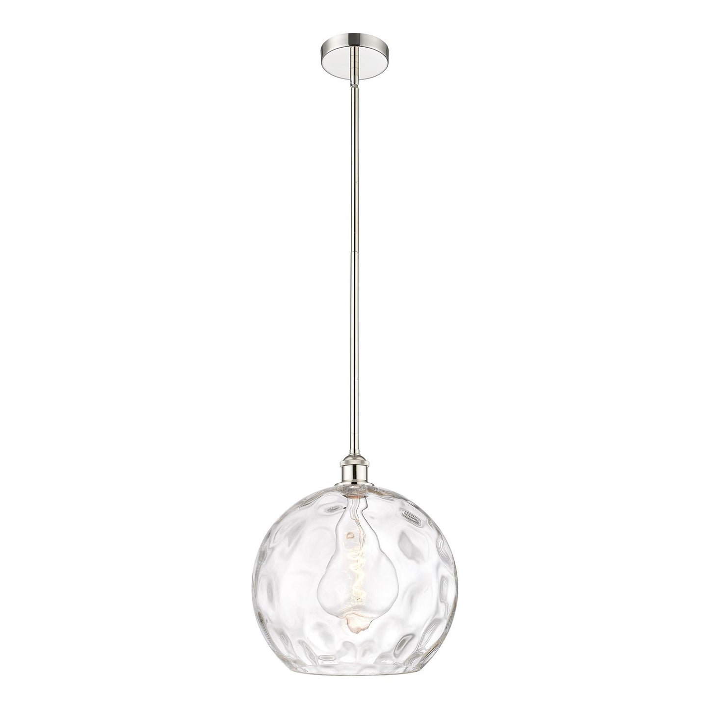Innovations Athens Water Glass 13in 1-Light Pendant | Industrial Polished Nickel and Clear Glass | Kitchen Island & Dining Room | Model 616-1S-PN-G1215-14