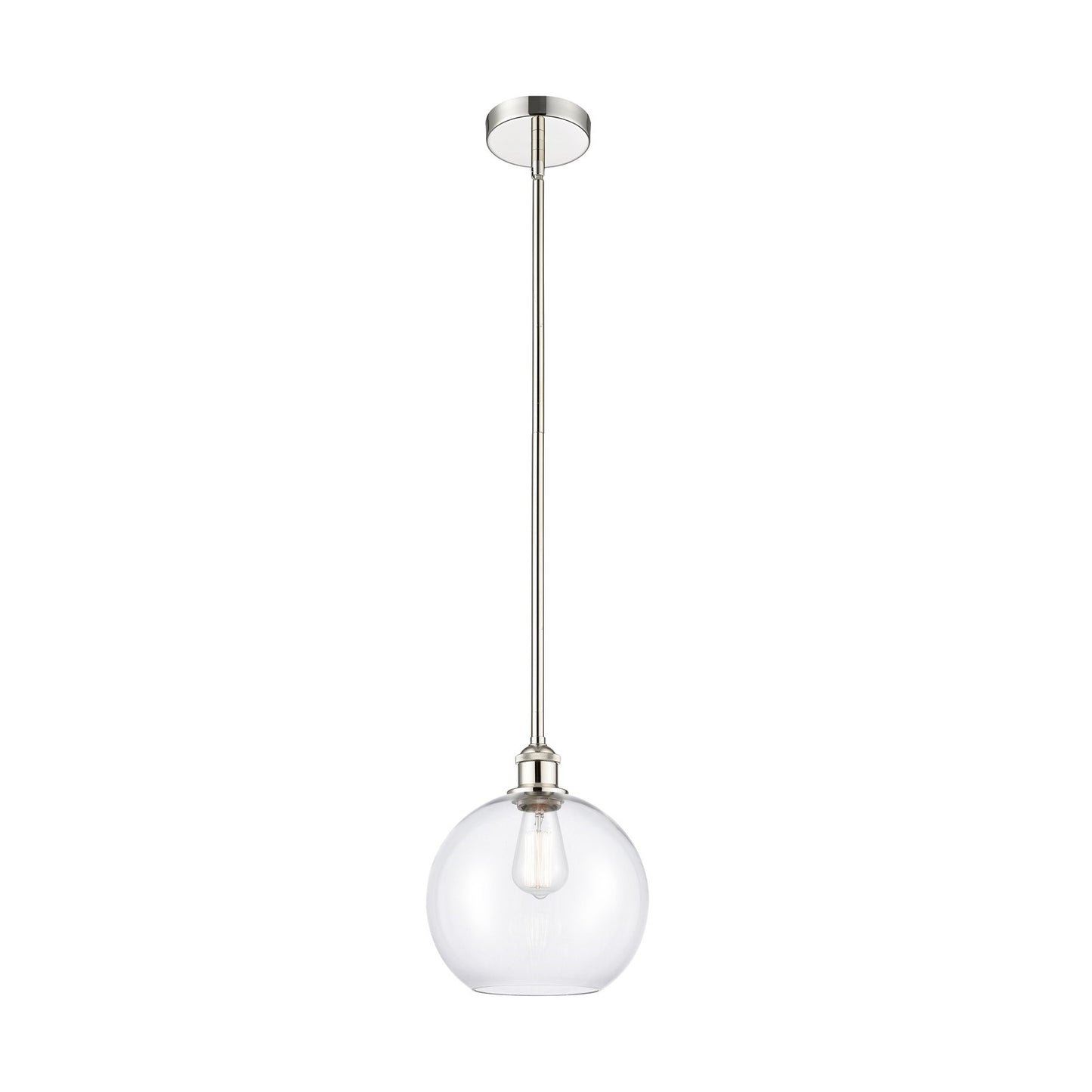 Innovations Athens 10in 1-Light Mini Pendant | Industrial Polished Nickel and Clear Glass | Kitchen Island & Dining Room | 10 x | Model 616-1S-PN-G122-10