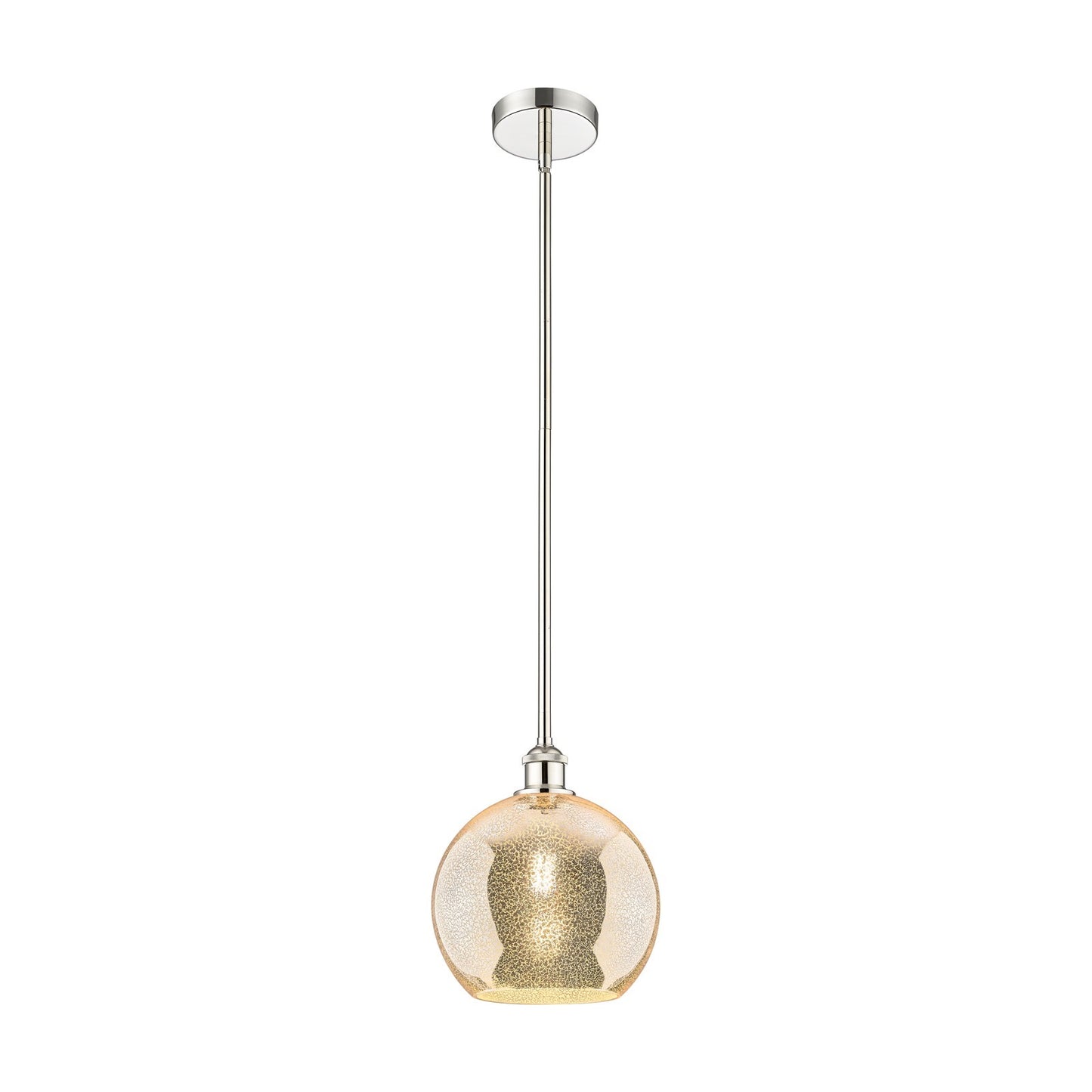 Innovations Athens 10in 1-Light Mini Pendant | Industrial Polished Nickel Steel and Mercury Glass | Kitchen Island & Dining Room | Model 616-1S-PN-G128-10