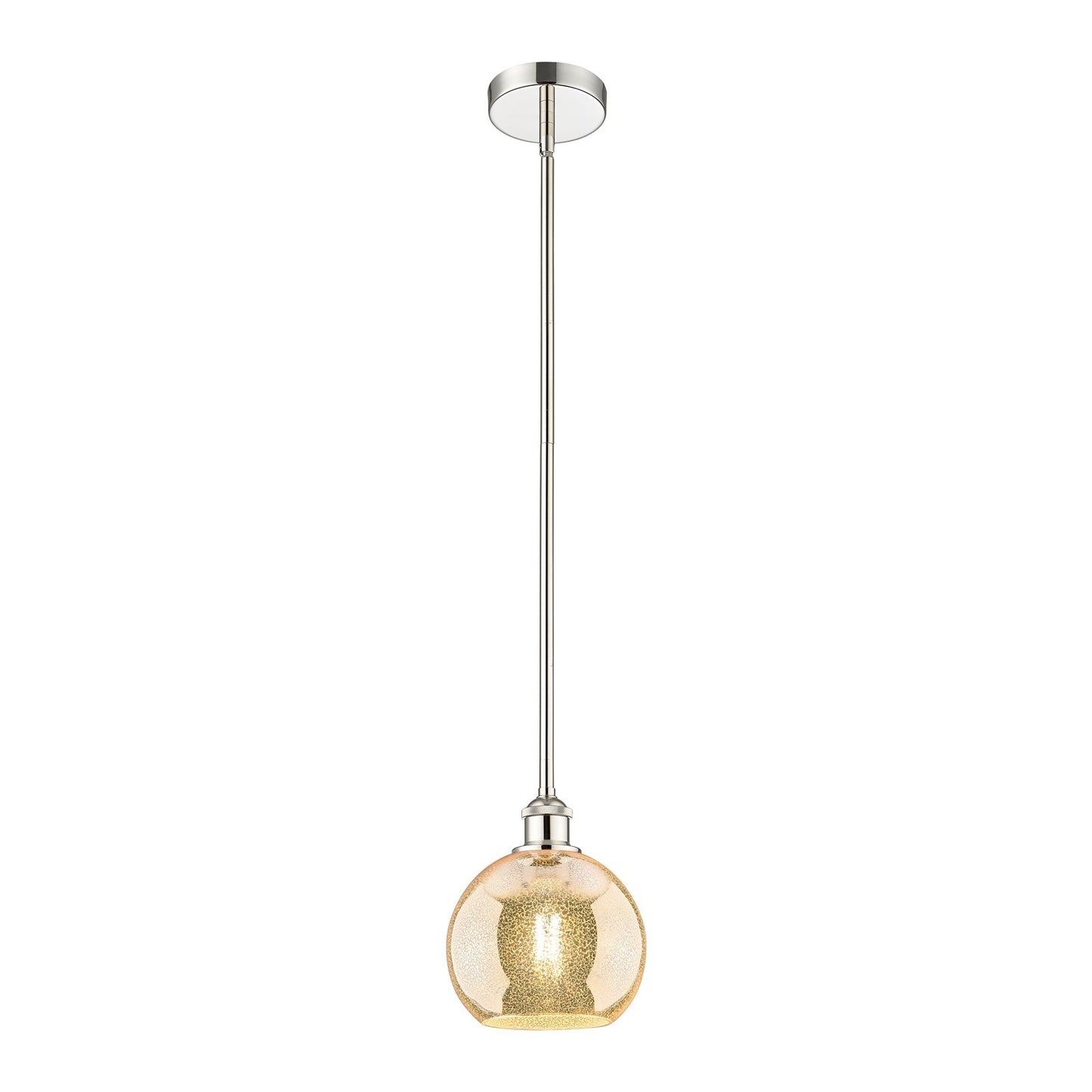 Innovations Athens 8in 1-Light Mini Pendant | Industrial Polished Nickel Steel and Mercury Glass | Kitchen Island & Dining Room | Model 616-1S-PN-G128-8