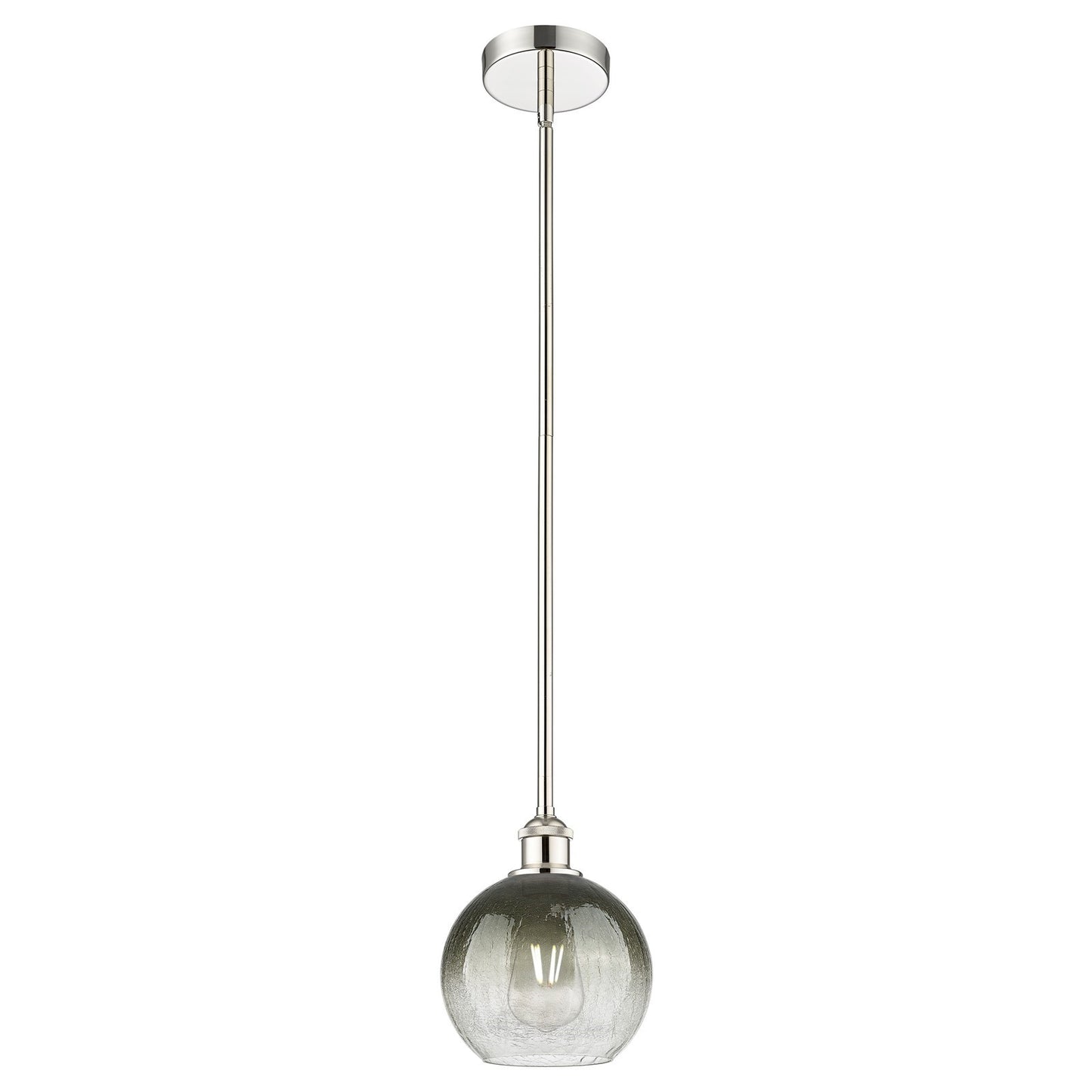 Innovations Brookhaven Globe 8in 1-Light Mini Pendant | Industrial Polished Nickel Steel and Slate Glass | Kitchen Island & | Model 616-1S-PN-G483-8SL