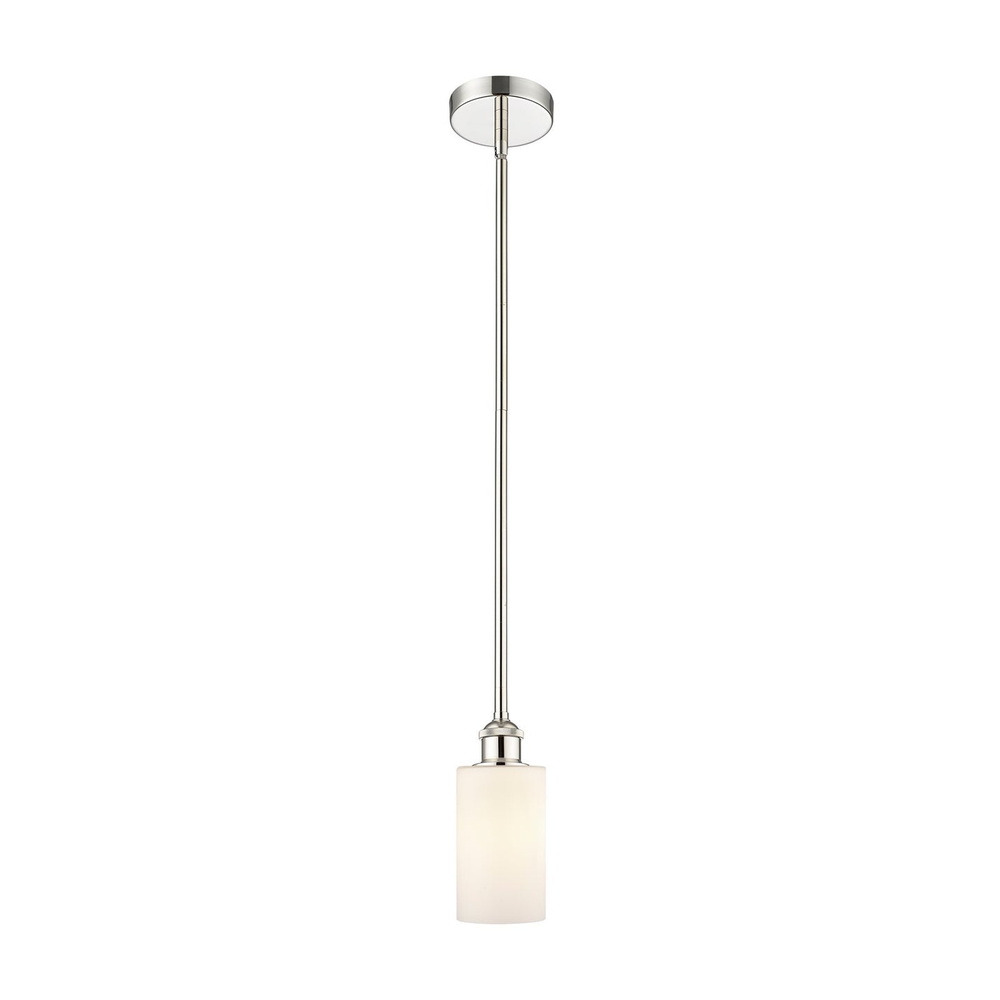 Innovations Clymer 4in 1-Light Mini Pendant | Art Nouveau Polished Nickel and Matte White Glass | Kitchen Island & Dining Room | Model 616-1S-PN-G801