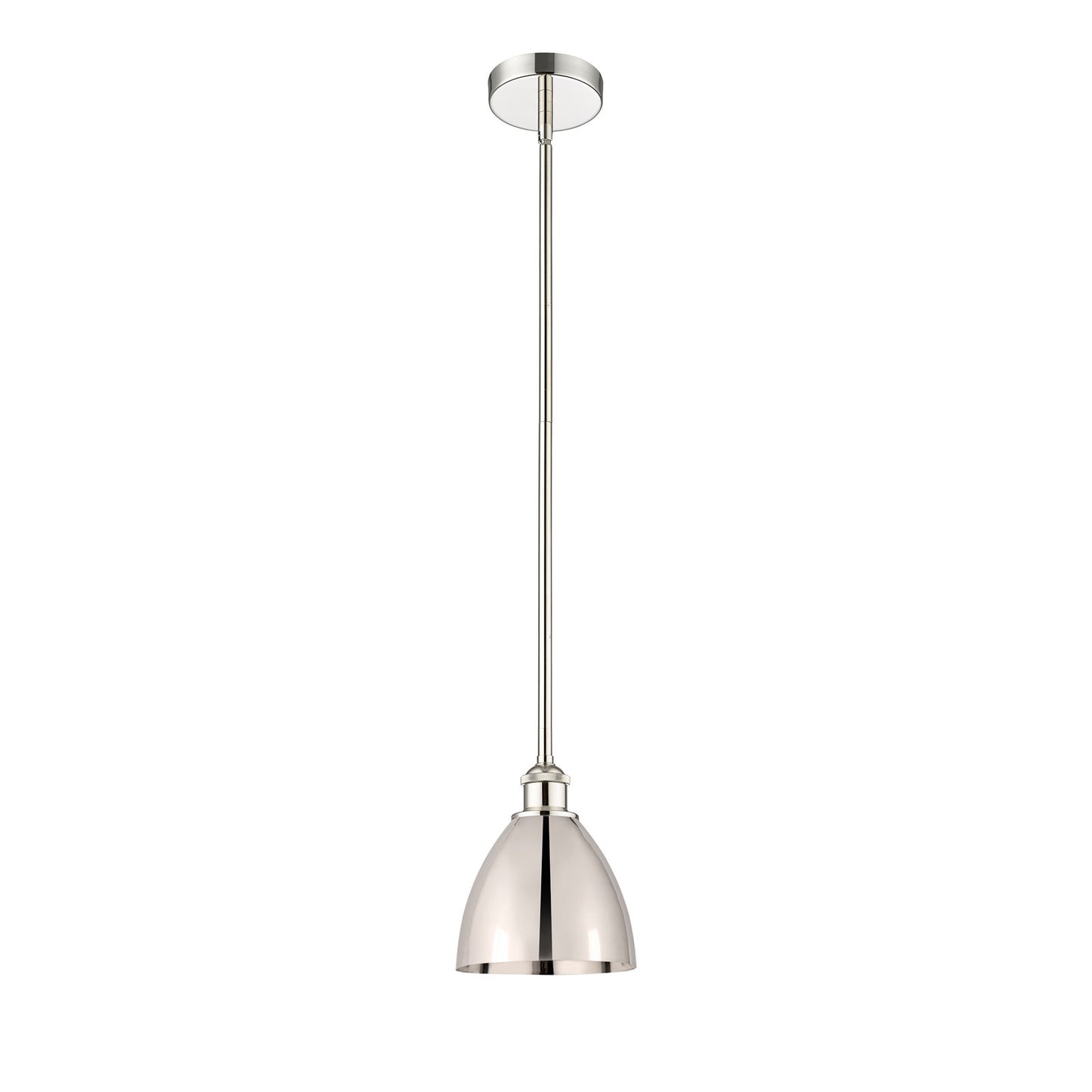 Innovations Bristol 8in 1-Light Mini Pendant | Industrial Farmhouse Polished Nickel Metal Shade | Kitchen Island | 7.5 x | Model 616-1S-PN-MBD-75-PN-LED