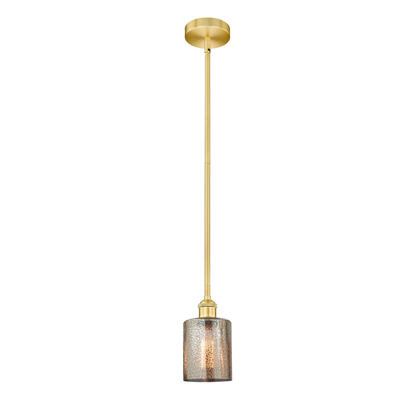 Innovations Cobbleskill 5in 1-Light Mini Pendant | Industrial Satin Gold Steel and Mercury Glass | Kitchen Island & Dining Room | 5 | Model 616-1S-SG-G116