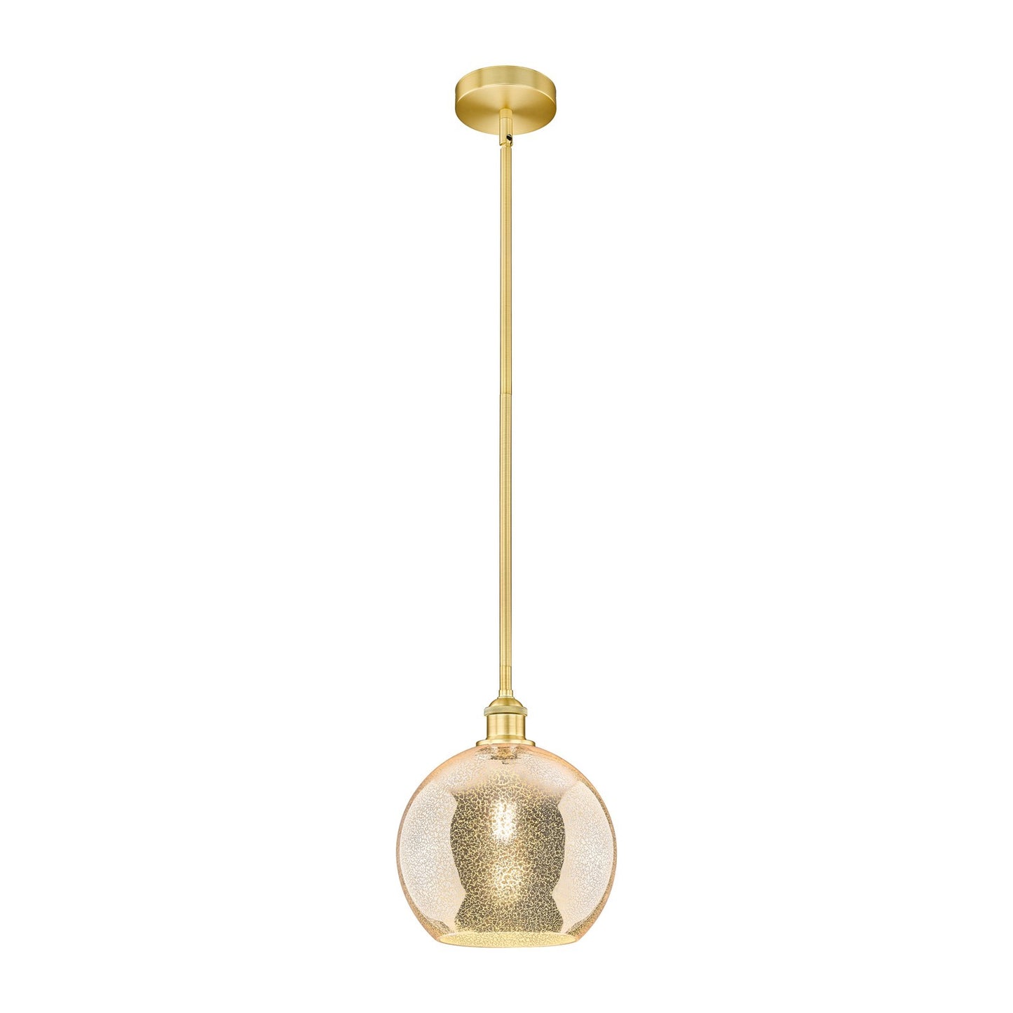 Innovations Athens 10in 1-Light Mini Pendant | Industrial Satin Gold Steel and Mercury Glass | Kitchen Island & Dining Room | 10 | Model 616-1S-SG-G128-10