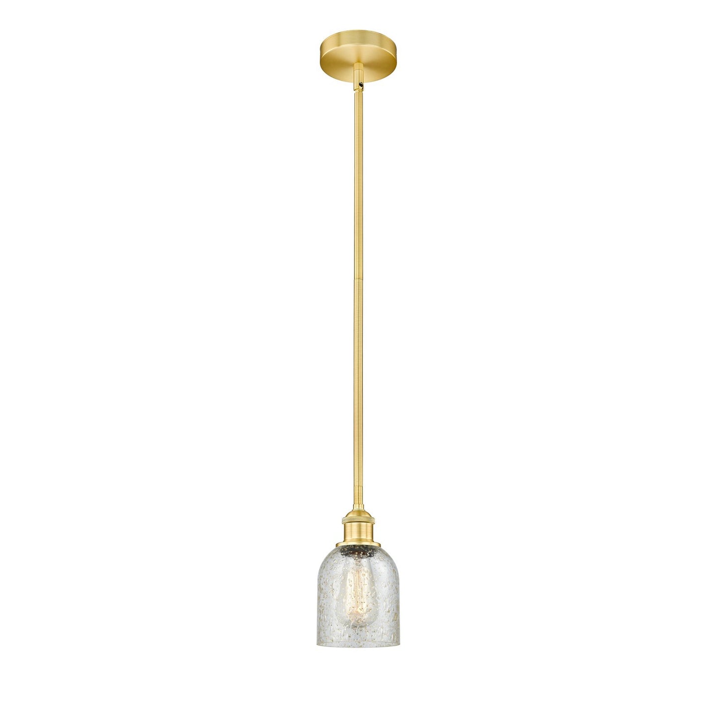 Innovations Caledonia 5in 1-Light Mini Pendant | Industrial Satin Gold Steel and Mica Glass | Kitchen Island & Dining Room | 5 x 5 | Model 616-1S-SG-G259