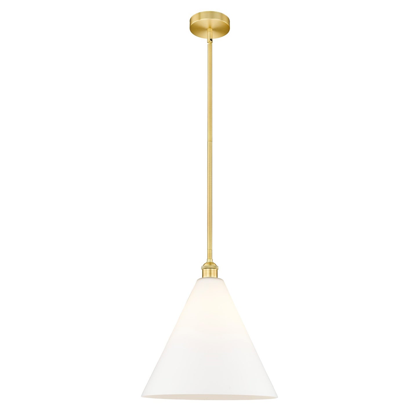 Innovations Berkshire 16in 1-Light Pendant | Industrial Satin Gold Steel and Matte White Glass | Kitchen Island & Dining | Model 616-1S-SG-GBC-161-LED