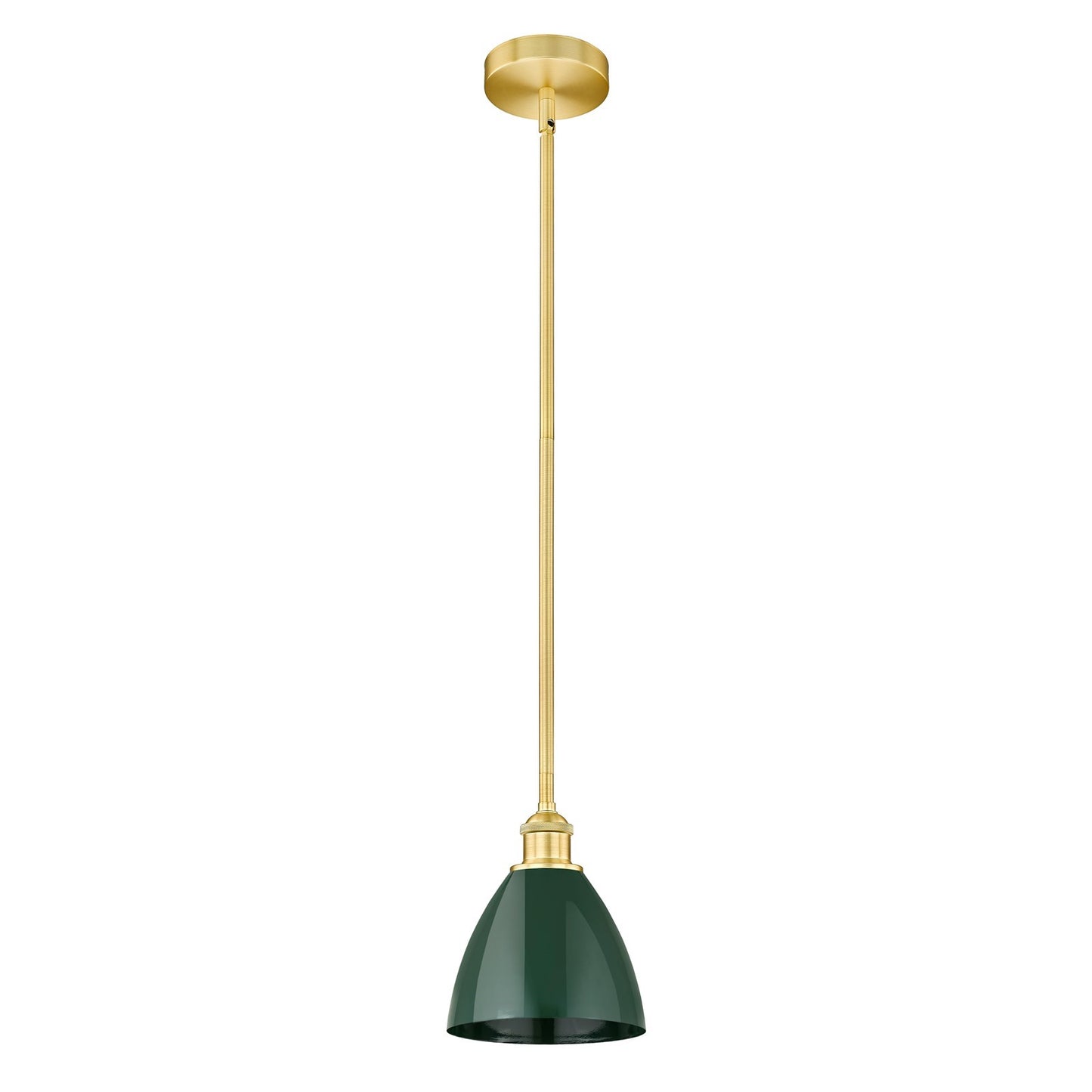 Innovations Plymouth 8in 1-Light Mini Pendant | Industrial Satin Gold and Matte Green Metal | Kitchen Island & Dining Room | Model 616-1S-SG-MBD-75-GR