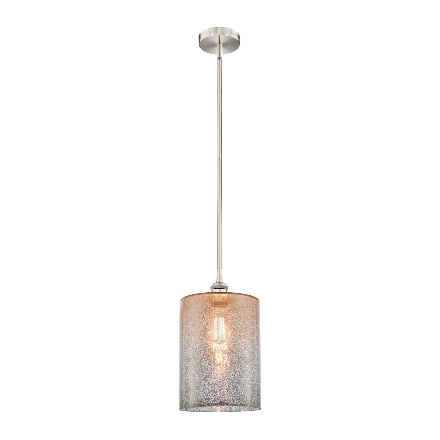 Innovations Cobbleskill 9in 1-Light Mini Pendant | Industrial Brushed Satin Nickel and Mercury Glass | Kitchen Island & | Model 616-1S-SN-G116-L-LED