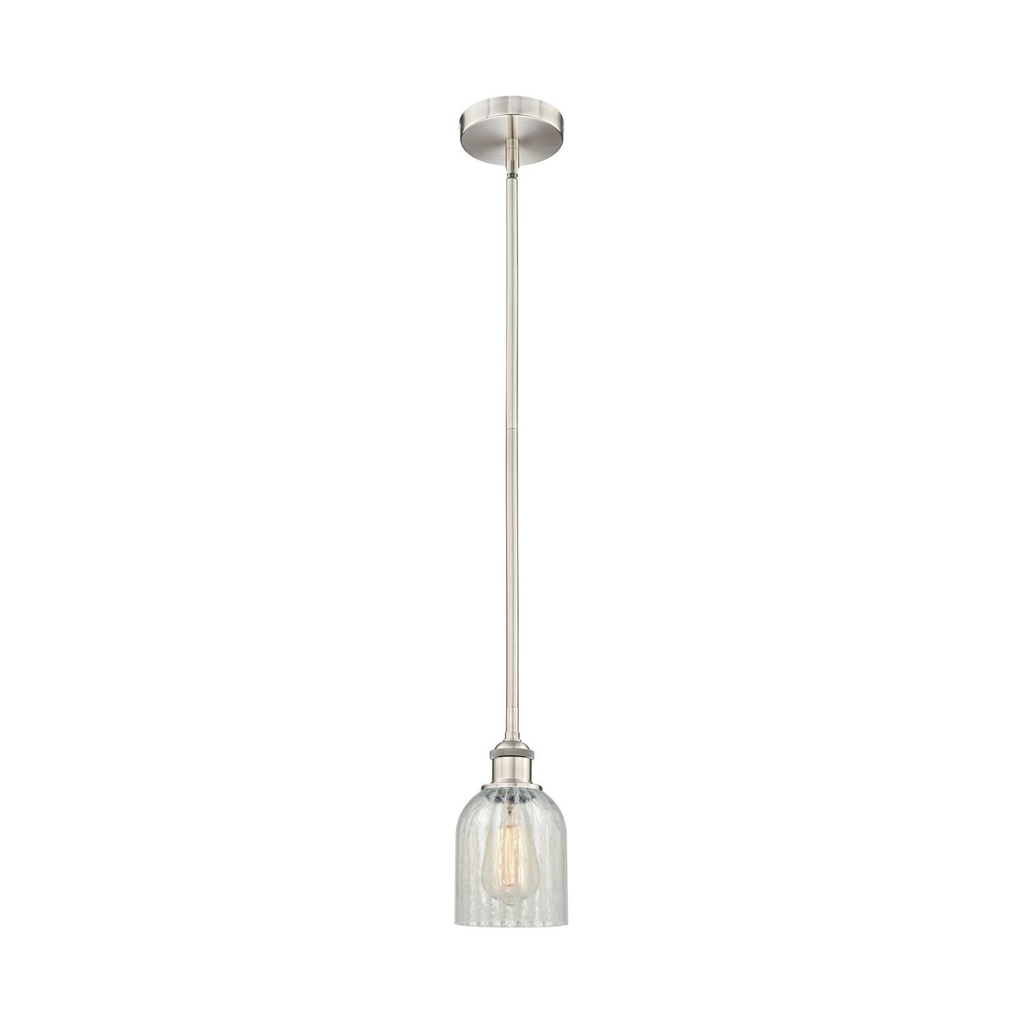 Innovations Caledonia 5in 1-Light Mini Pendant | Industrial Brushed Satin Nickel Steel and Mouchette Glass | Kitchen Island & | Model 616-1S-SN-G2511