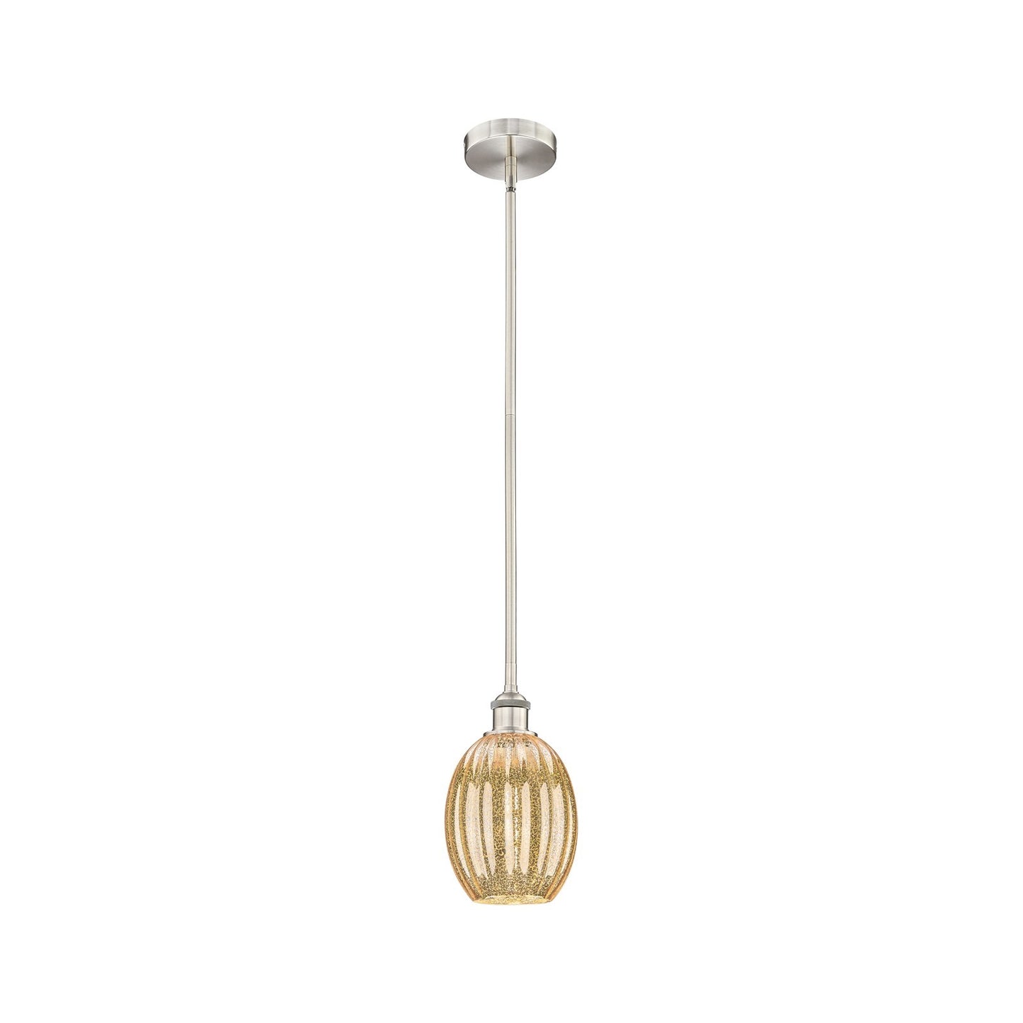 Innovations Preston Bulb 6in 1-Light Mini Pendant | Industrial Brushed Satin Nickel and Mercury Glass | Kitchen Island & Dining | Model 616-1S-SN-G459-6ME