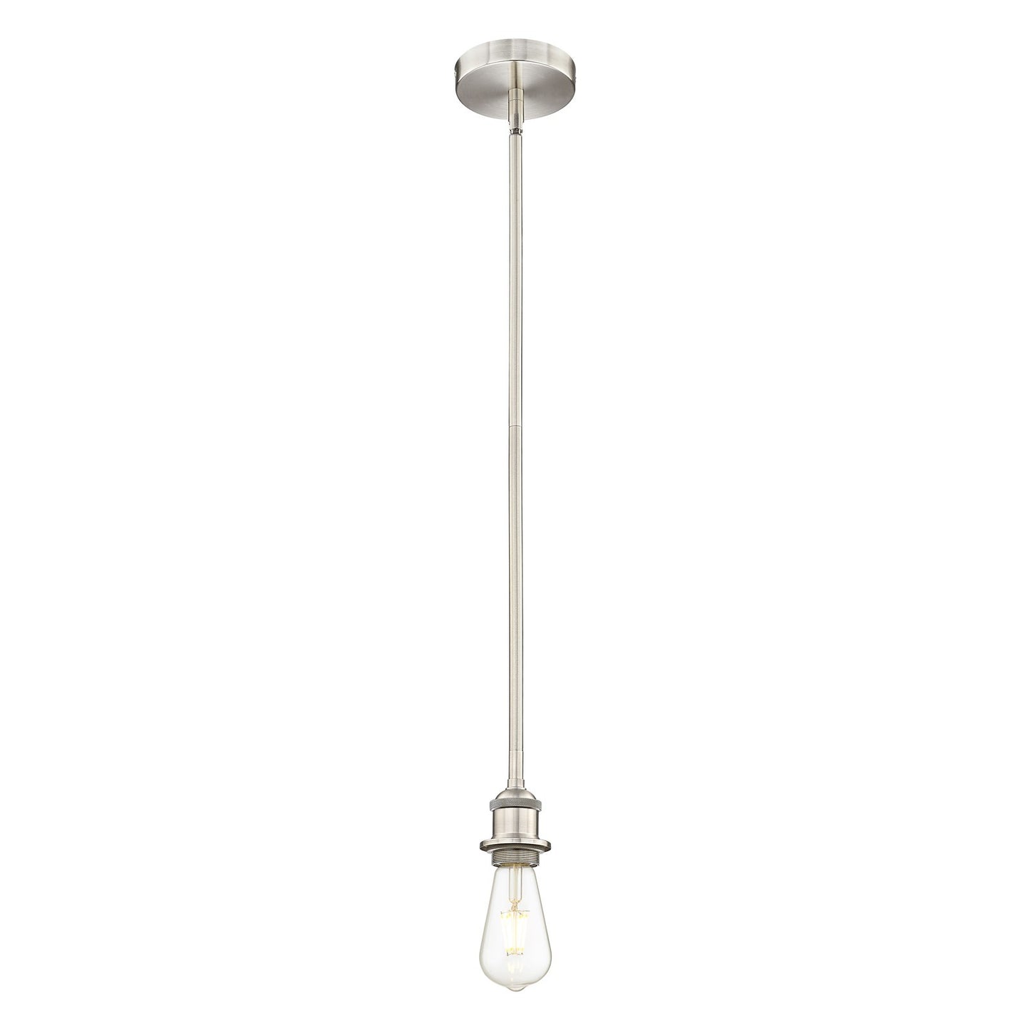 Innovations Lighting Edison 2in 1-Light Mini Pendant | Contemporary Satin Nickel Steel and Vintage LED | Kitchen Island & Breakfast | Model 616-1S-SN-LED