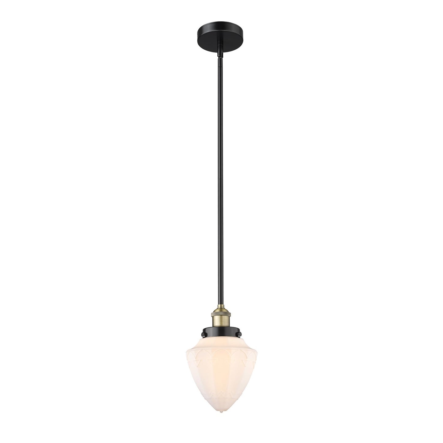 Innovations Bullet 7in 1-Light Mini Pendant | Traditional Art Deco Black Antique Brass and Matte White Frosted Glass | Kitchen | Model 616-1SH-BAB-G661-7