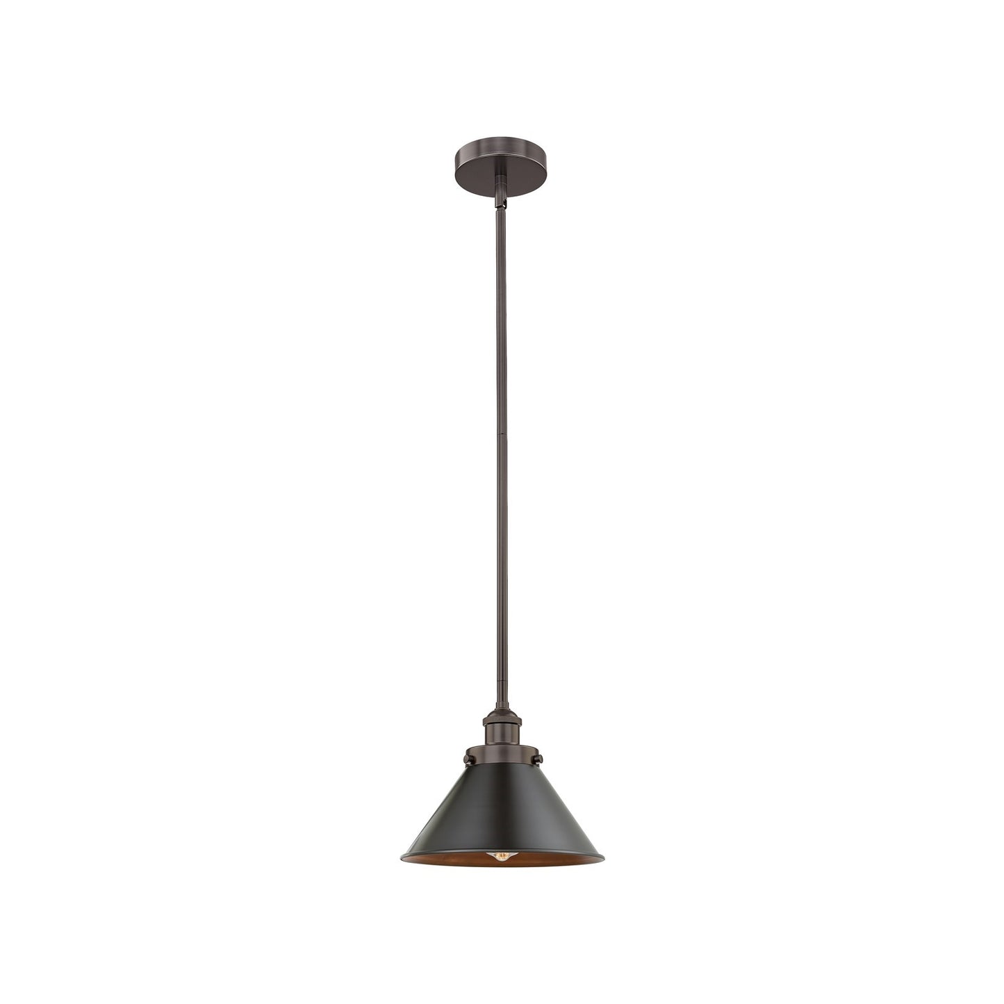 Innovations Briarcliff 10in 1-Light Mini Pendant | Traditional Industrial Oil Rubbed Bronze Steel and Cast Brass with Oil Rubbed | Model 616-1SH-OB-M10-OB