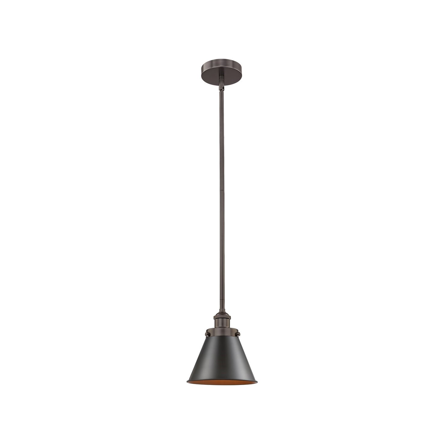 Innovations Appalachian 8in 1-Light Mini Pendant | Traditional Industrial Oil Rubbed Bronze Steel and Metal Shade | Kitchen | Model 616-1SH-OB-M13-OB
