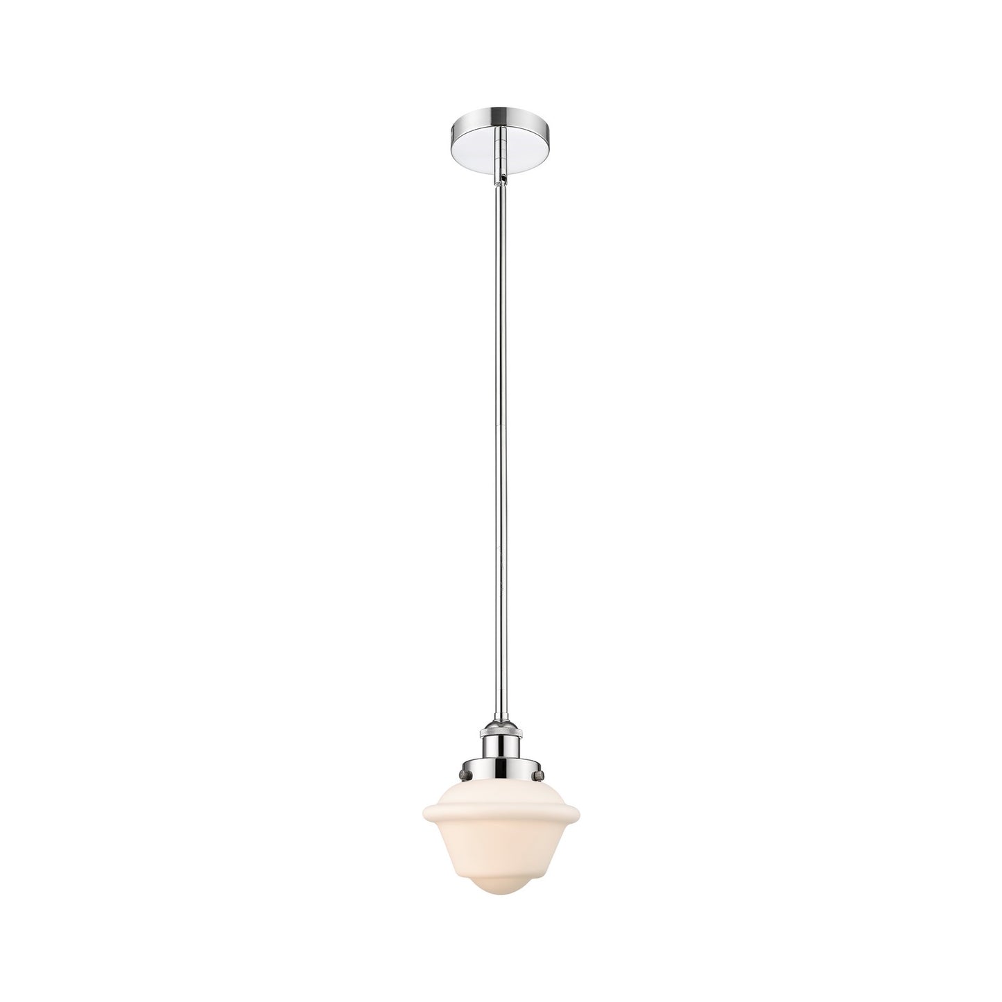 Innovations Oxford 7.25in 1-Light Mini Pendant | Traditional Polished Chrome and Matte White Frosted Glass | Kitchen Island & | Model 616-1SH-PC-G531